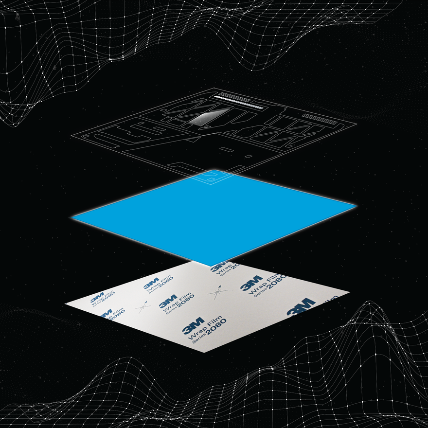 Razor-thin 3M / Avery vinyl with pressure-sensitive adhesive and air release