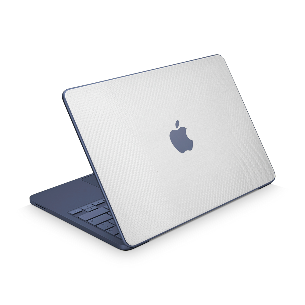Apple Macbook Neo 13 2026 Essentials White Carbon Fiber Skin Wrap Cover