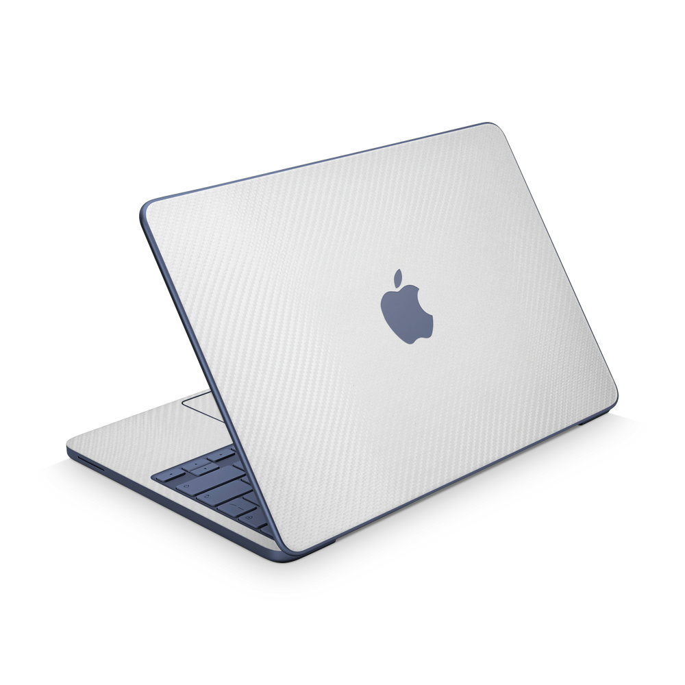 Apple Macbook Neo 13 2026 Professional White Carbon Fiber Skin Wrap Cover