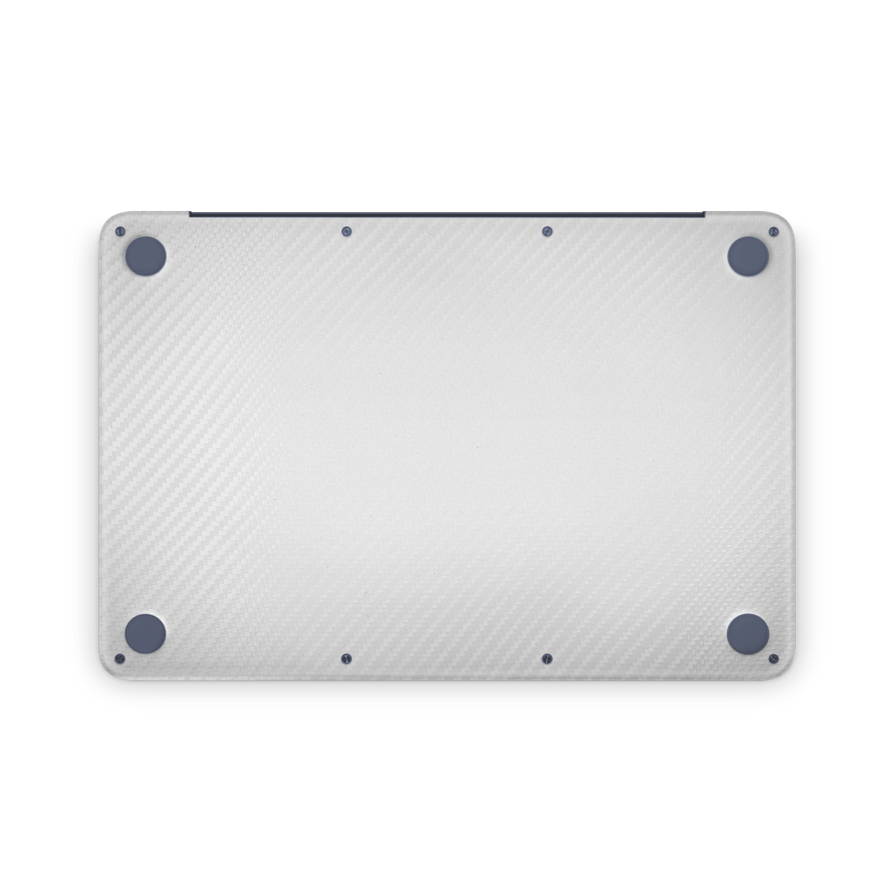 Apple Macbook Neo 13 2026 Ultimate Professional Bottom White Carbon Fiber Skin Wrap Cover