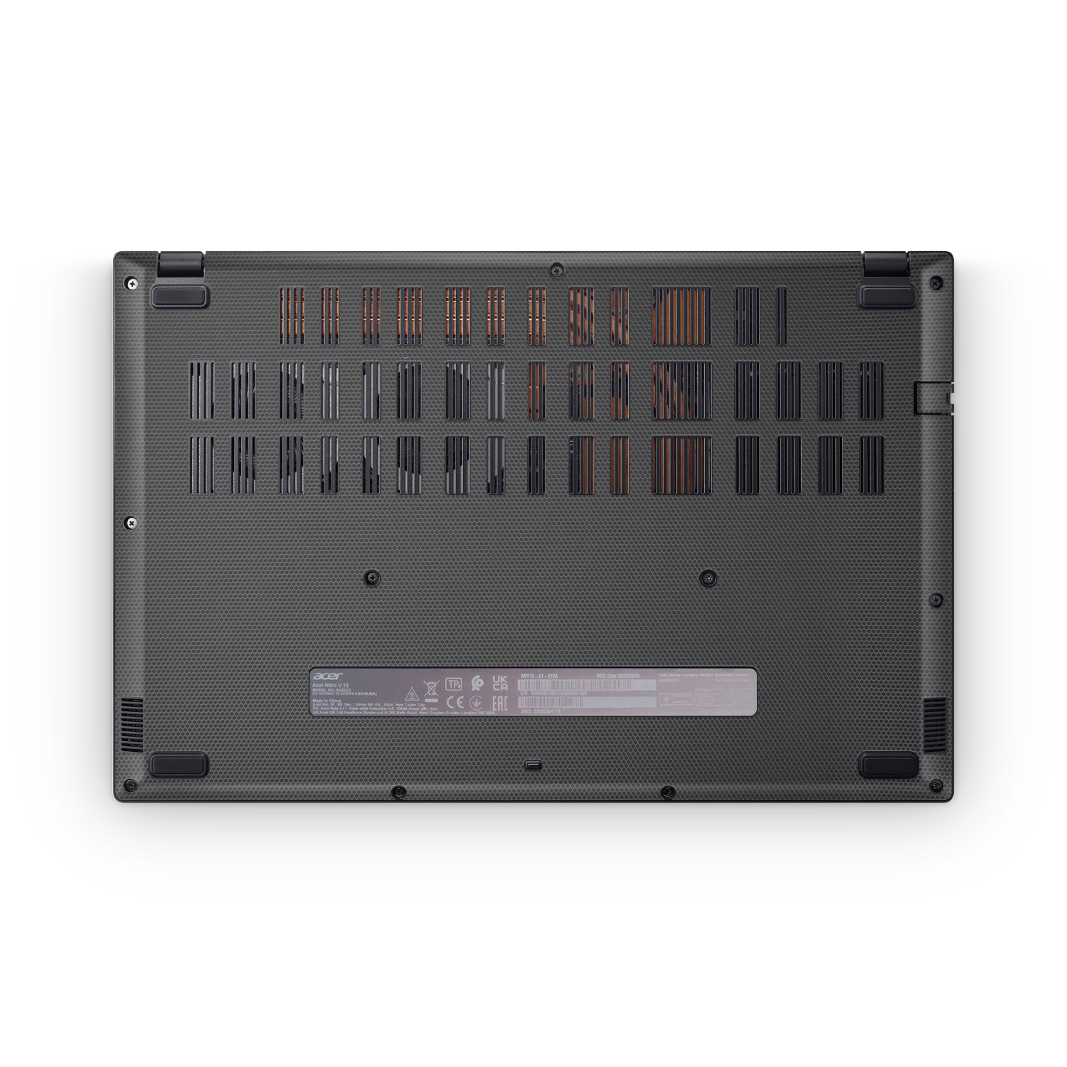 Acer Nitro V 2024 Professional Bottom Black Matrix Skin Wrap Cover