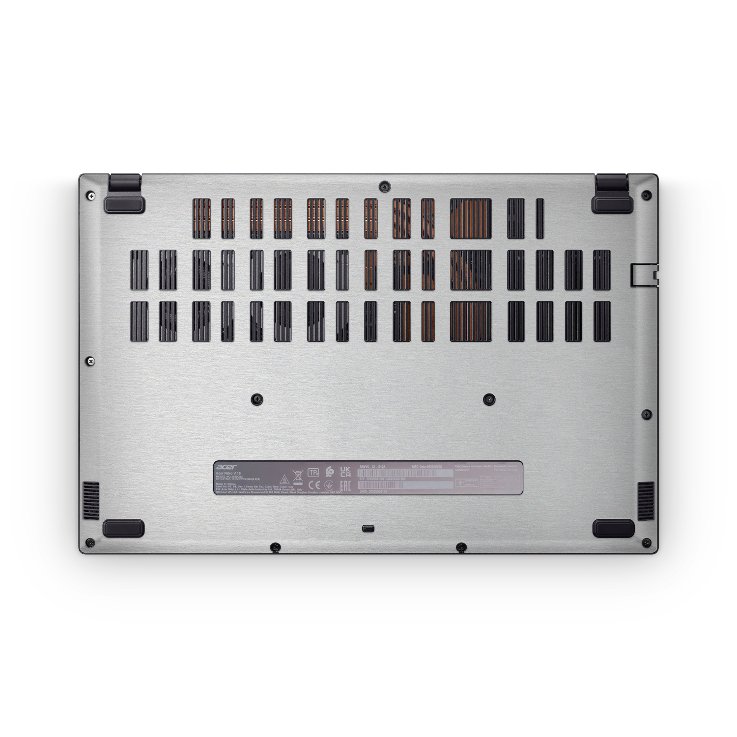 Acer Nitro V 2024 Professional Bottom Brushed Aluminum Skin Wrap Cover