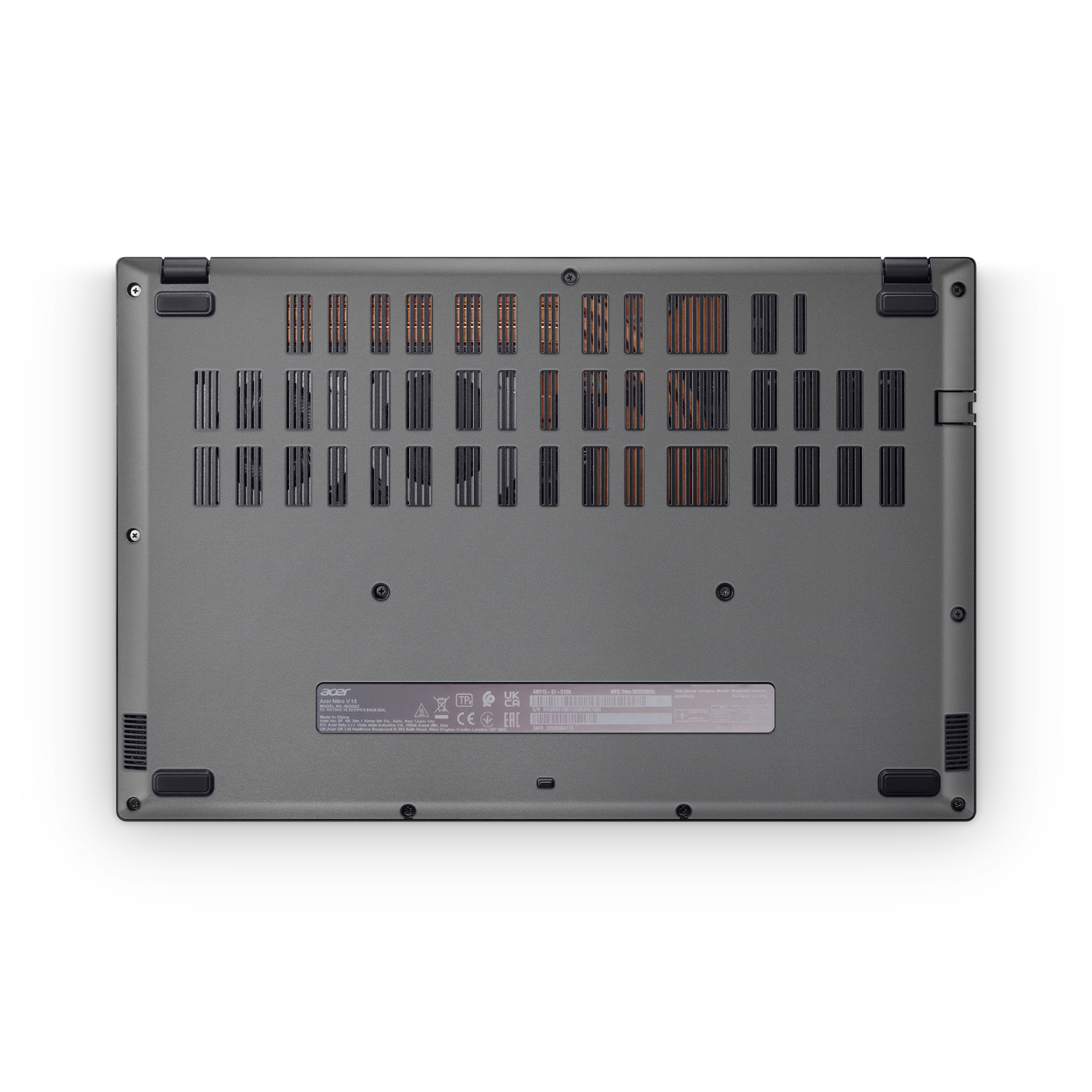 Acer Nitro V 2024 Professional Bottom Charcoal Grey Skin Wrap Cover