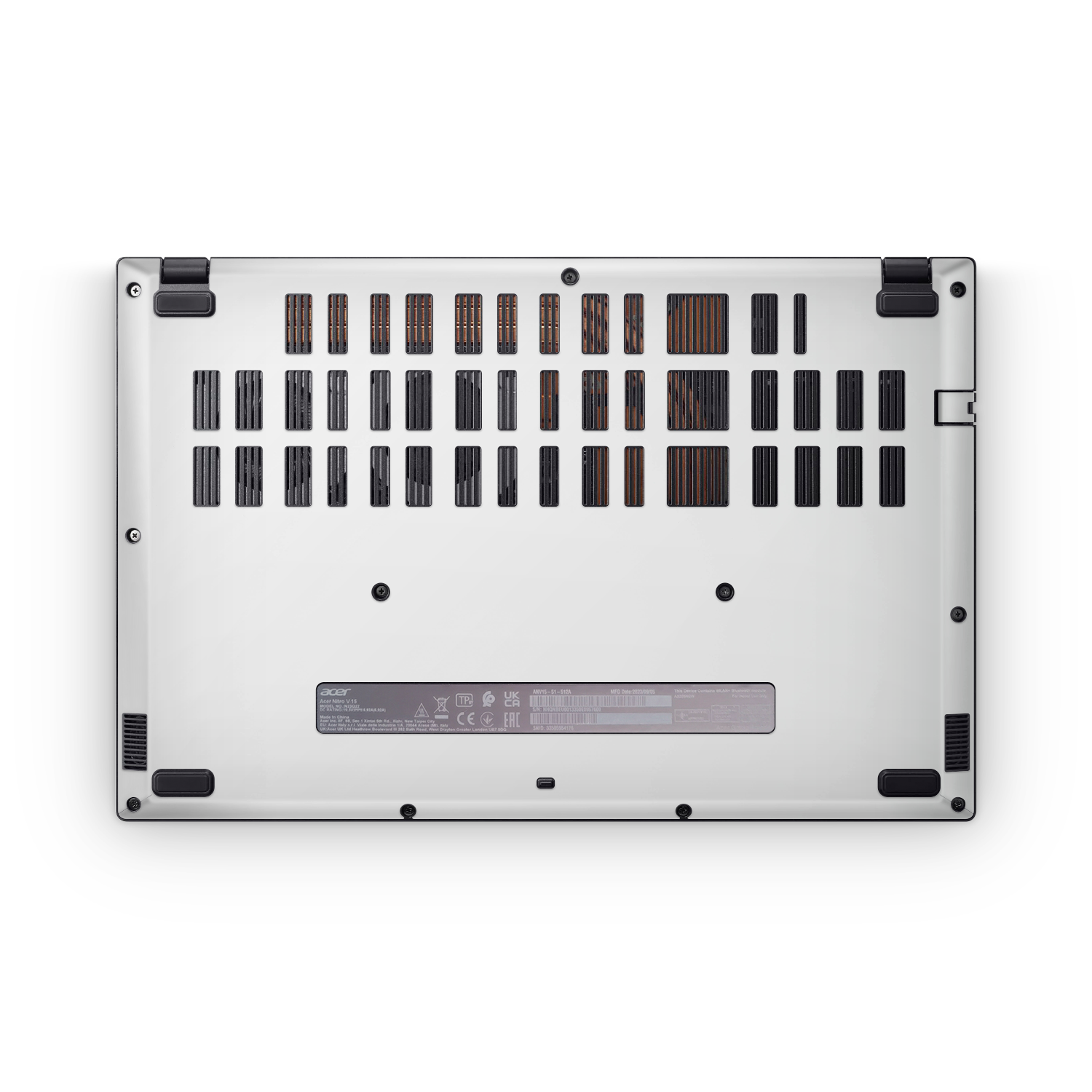 Acer Nitro V 2024 Professional Bottom Satin White Skin Wrap Cover