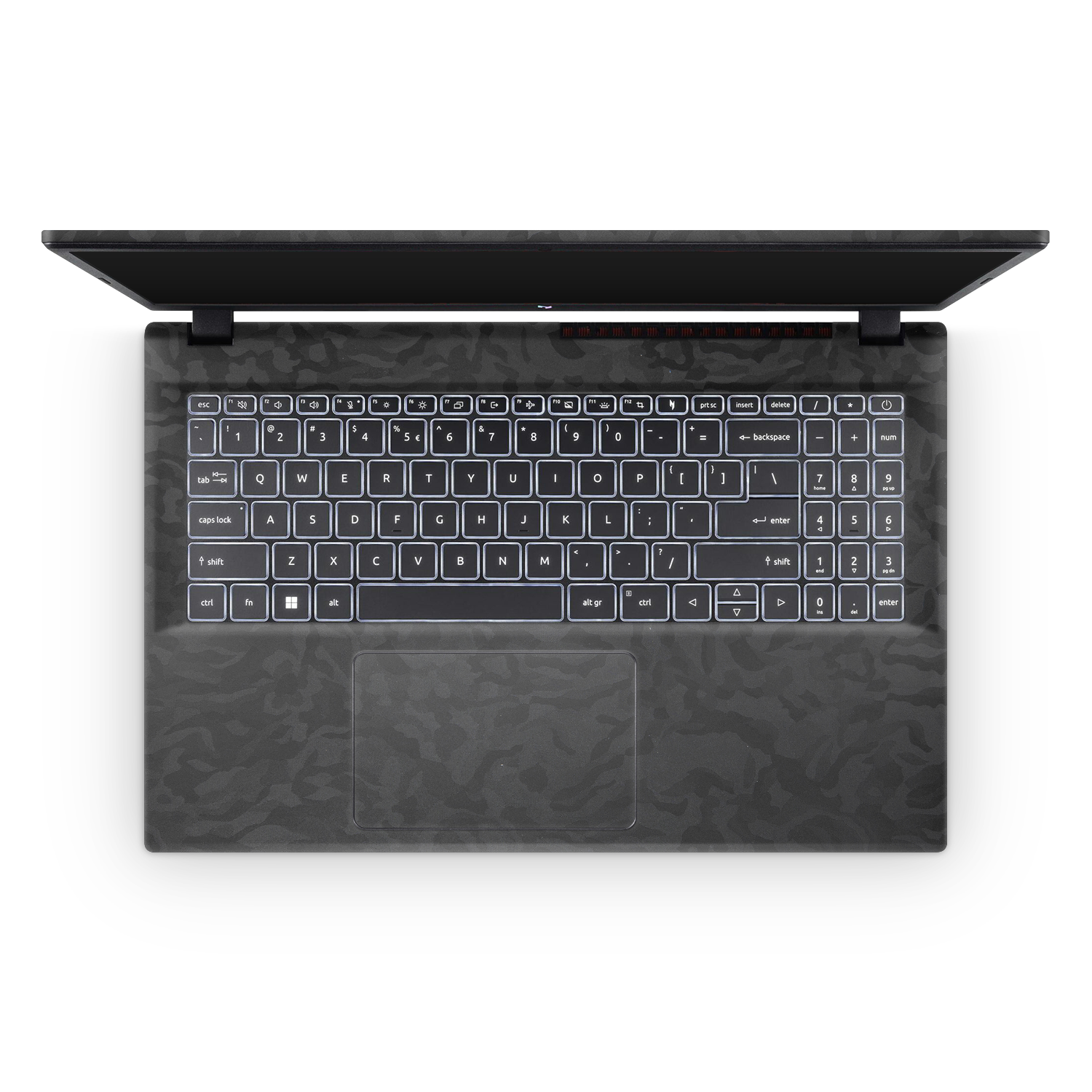 Acer Nitro V 2024 Professional Interior Black Camo Skin Wrap Cover