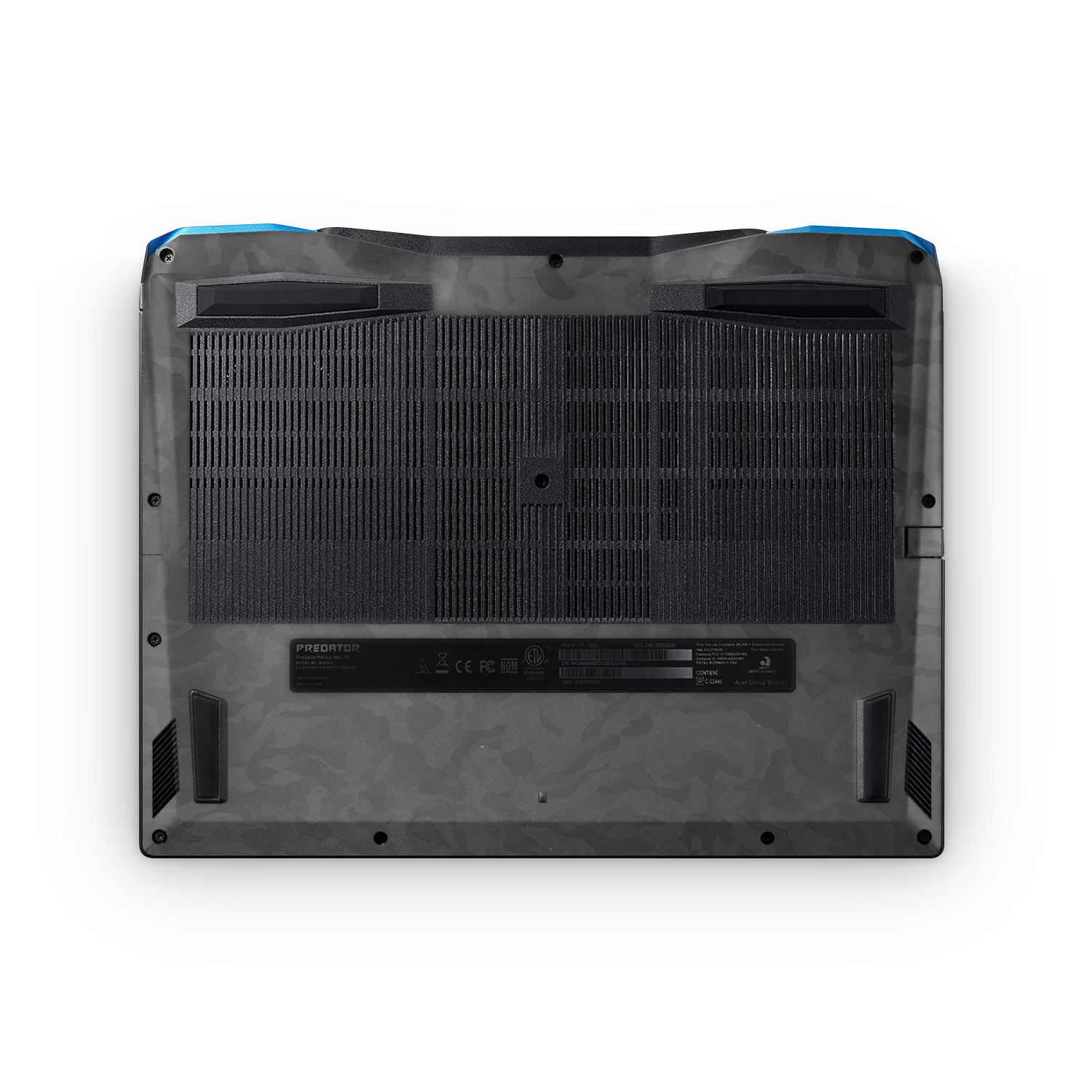 Acer Predator Helios Neo 16 2023 Professional Bottom Black Camo Skin Wrap Cover