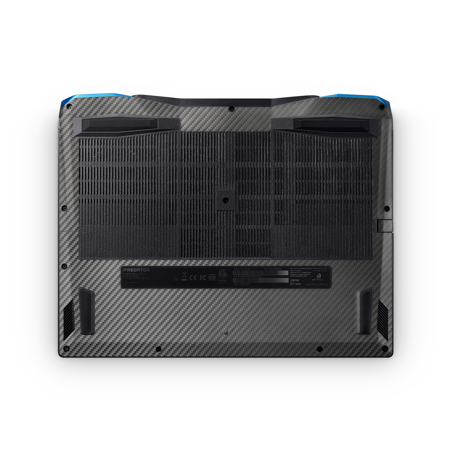 Acer Predator Helios Neo 16 2023 Professional Bottom Black Carbon Fiber Skin Wrap Cover
