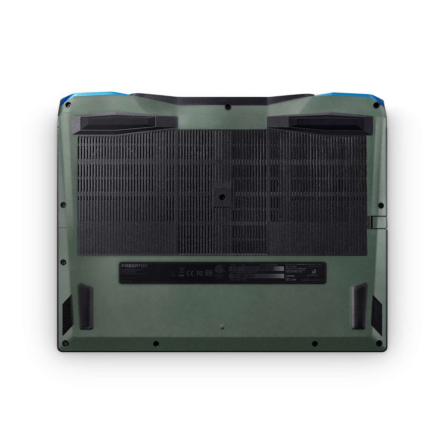 Acer Predator Helios Neo 16 2023 Professional Bottom Matte Green Metallic Skin Wrap Cover