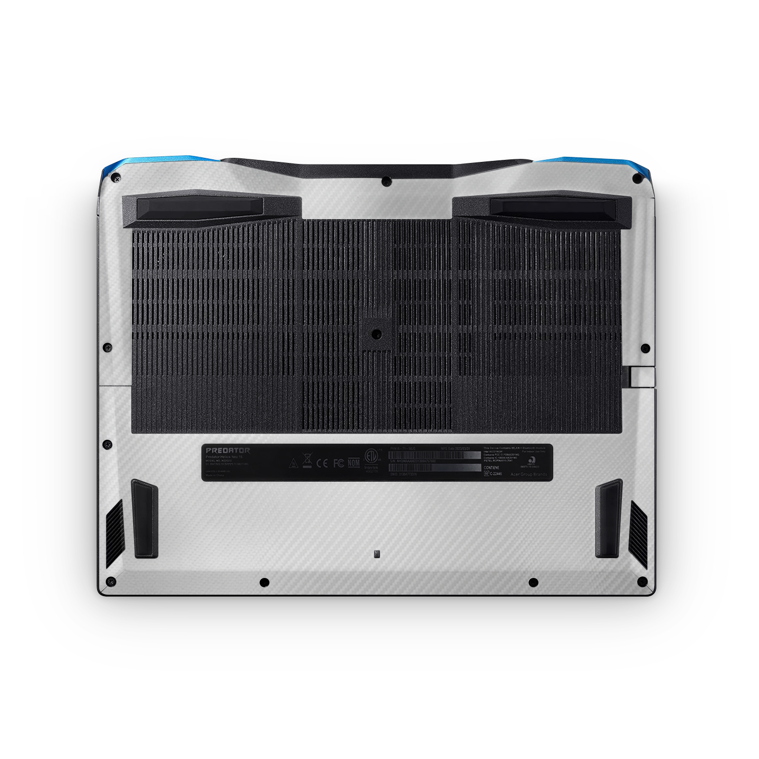 Acer Predator Helios Neo 16 2023 Professional Bottom White Carbon Fiber Skin Wrap Cover