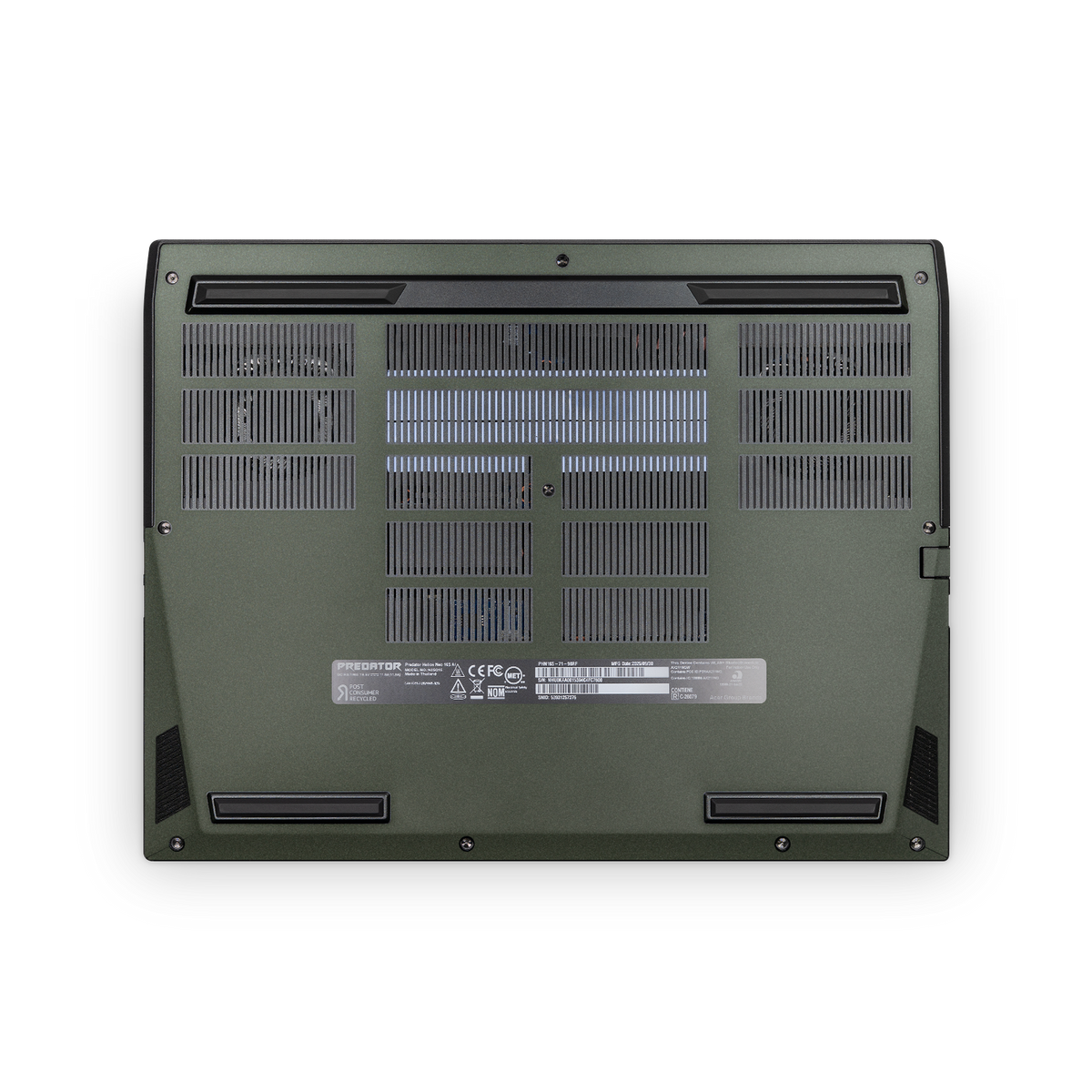 Acer Predator Helios Neo 16S 2025 Premium Bottom Matte Green Metallic Skin Wrap Cover