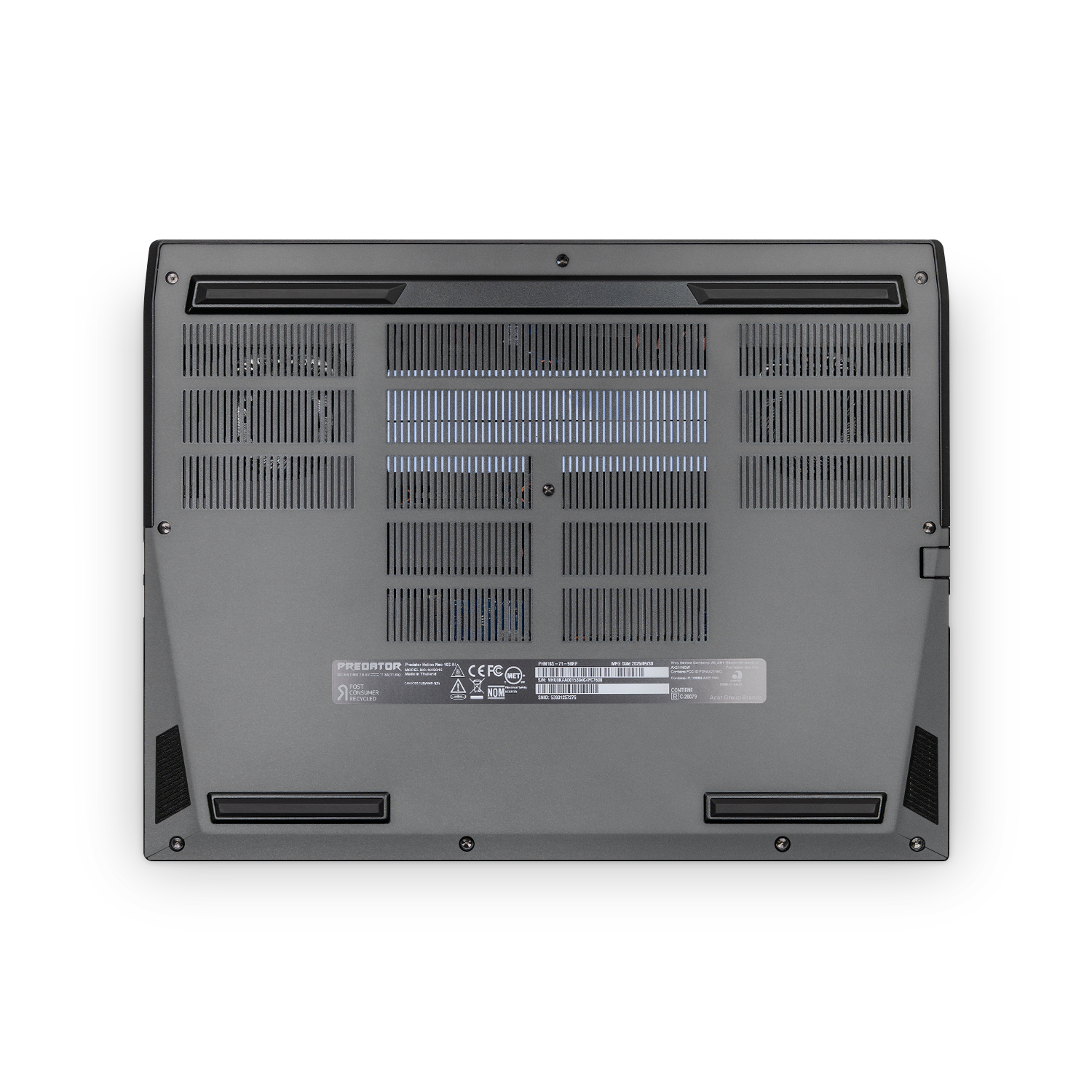 Acer Predator Helios Neo 16S 2025 Professional Bottom Charcoal Grey Skin Wrap Cover
