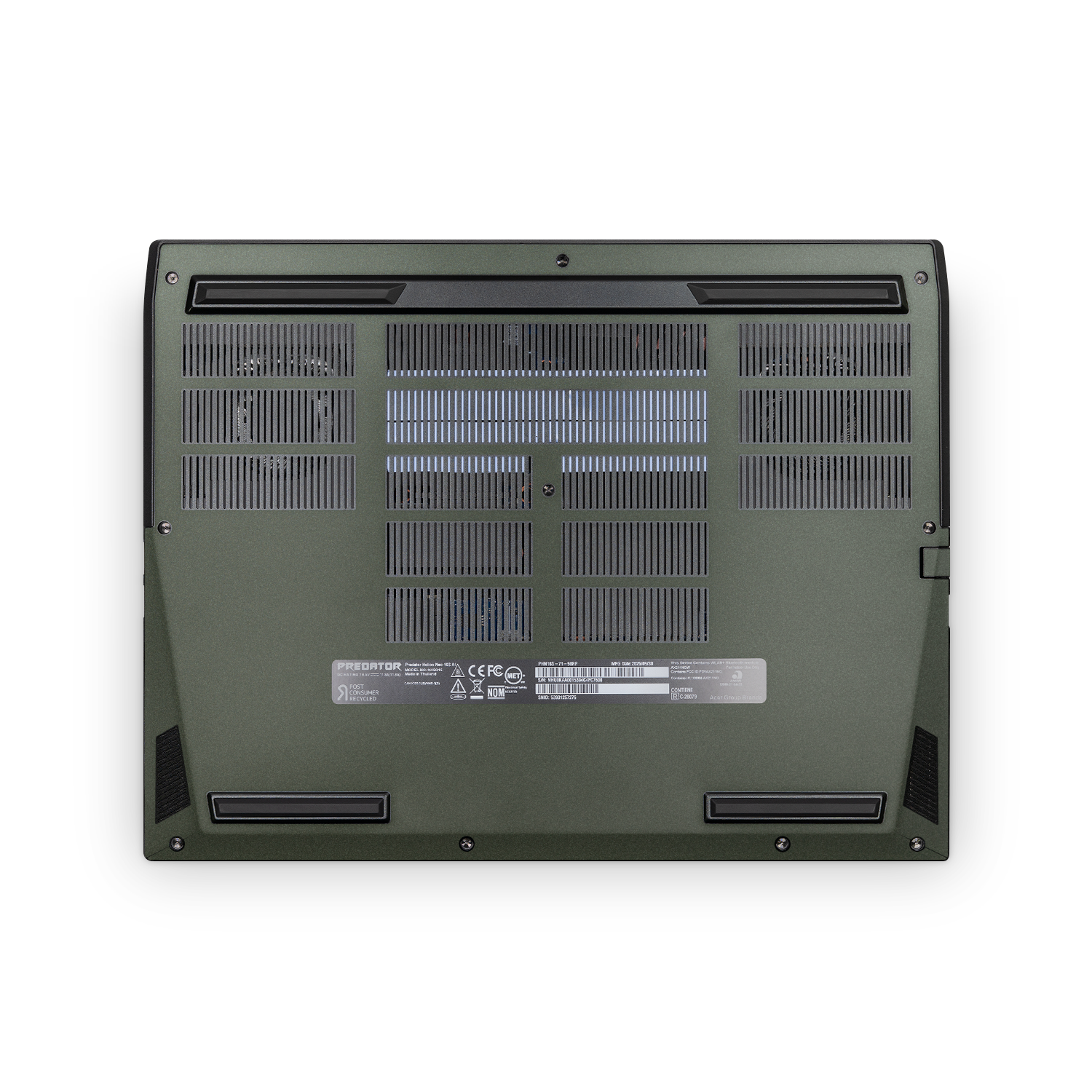 Acer Predator Helios Neo 16S 2025 Professional Bottom Matte Green Metallic Skin Wrap Cover