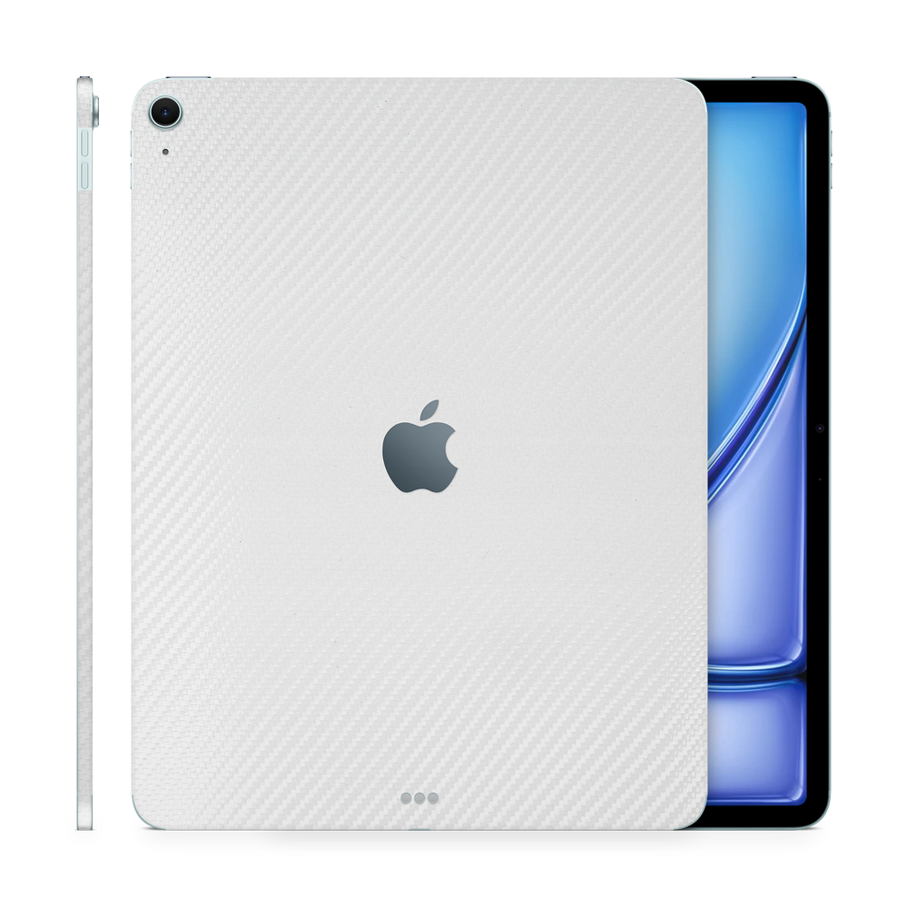 Apple Ipad Air 13 M3 Professional White Carbon Fiber Skin Wrap Cover