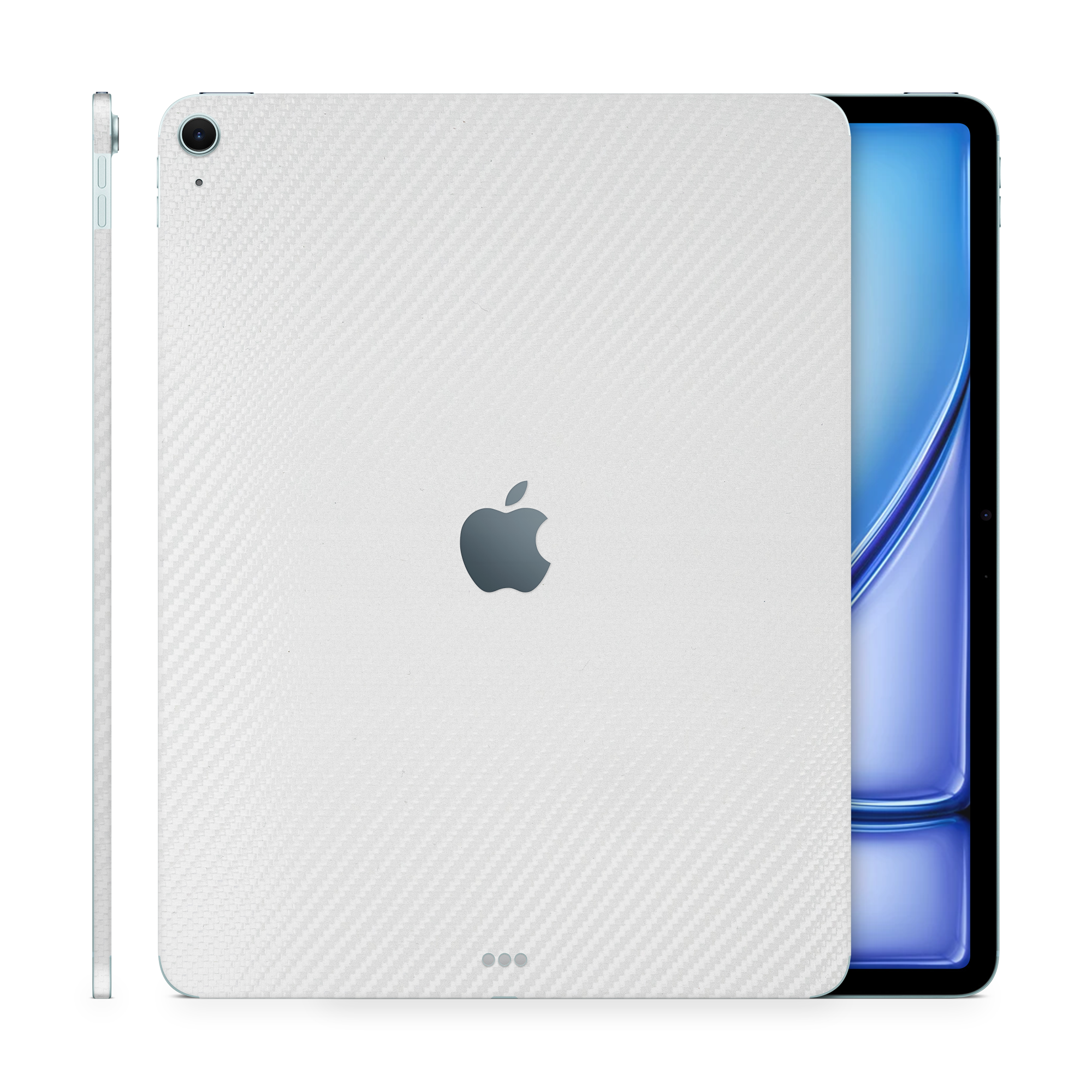 Apple Ipad Air 13 M3 Professional White Carbon Fiber Skin Wrap Cover