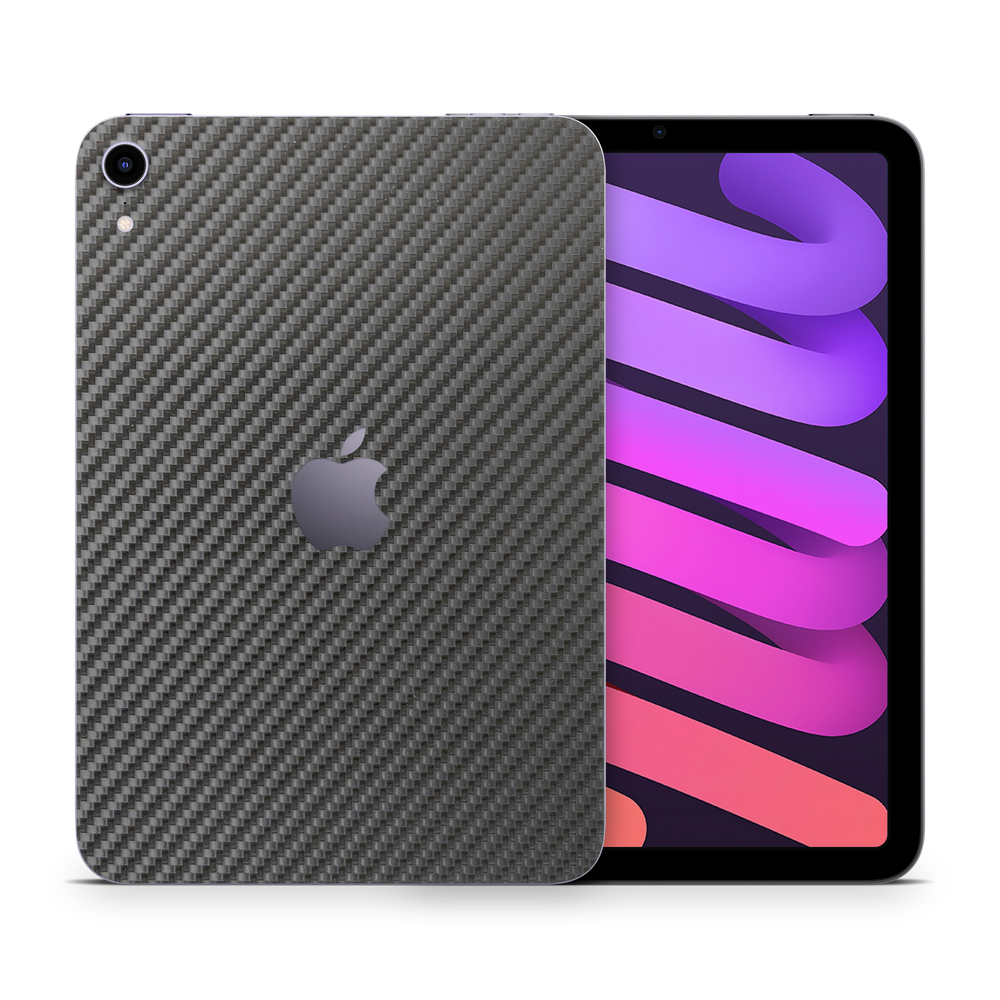 Apple Ipad Mini Gen 6 2021 Essentials Black Carbon Fiber Skin Wrap Cover
