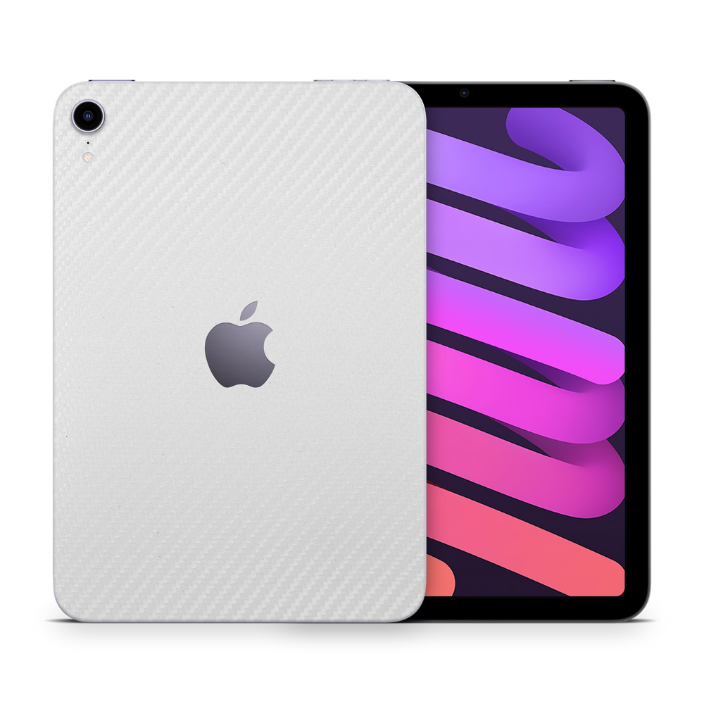 Apple Ipad Mini Gen 6 2021 Essentials White Carbon Fiber Skin Wrap Cover