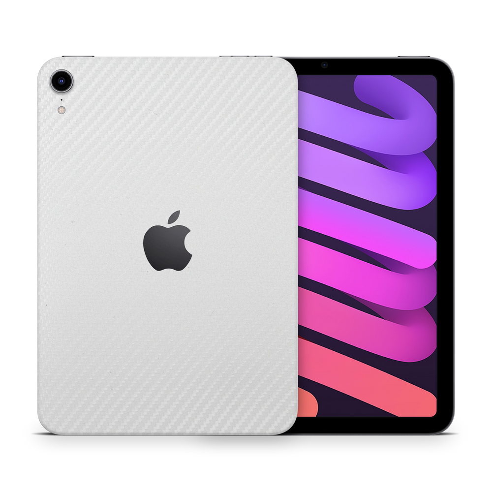 Apple Ipad Mini Gen 6 2021 Professional White Carbon Fiber Skin Wrap Cover