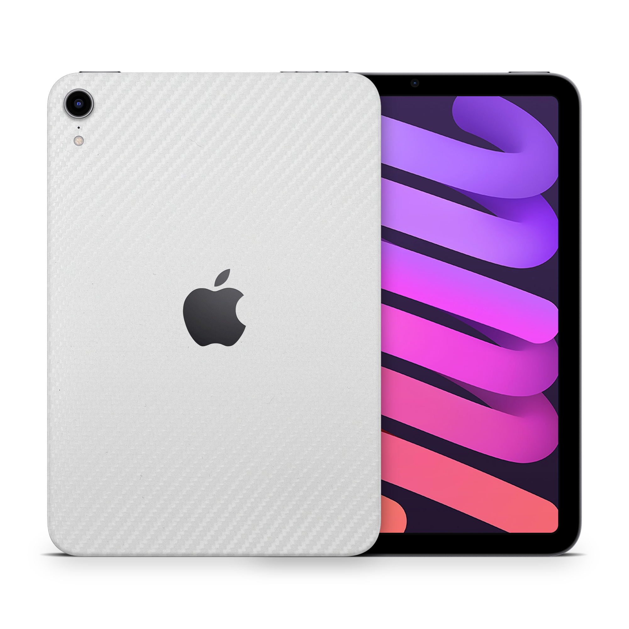 Apple Ipad Mini Gen 6 2021 Professional White Carbon Fiber Skin Wrap Cover