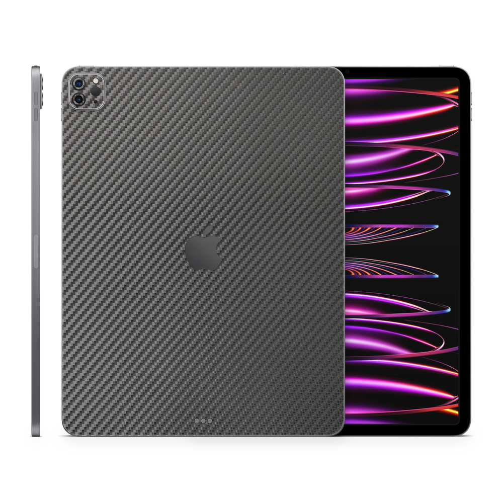 Apple Ipad Professional 129 M2 Essentials Black Carbon Fiber Skin Wrap Cover