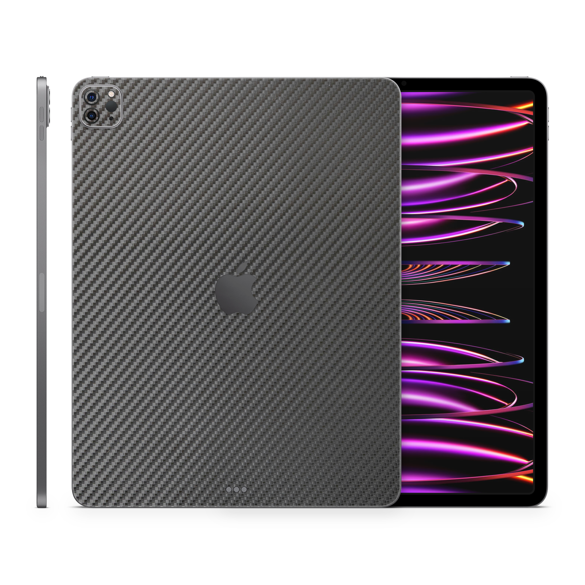 Apple Ipad Professional 129 M2 Essentials Black Carbon Fiber Skin Wrap Cover