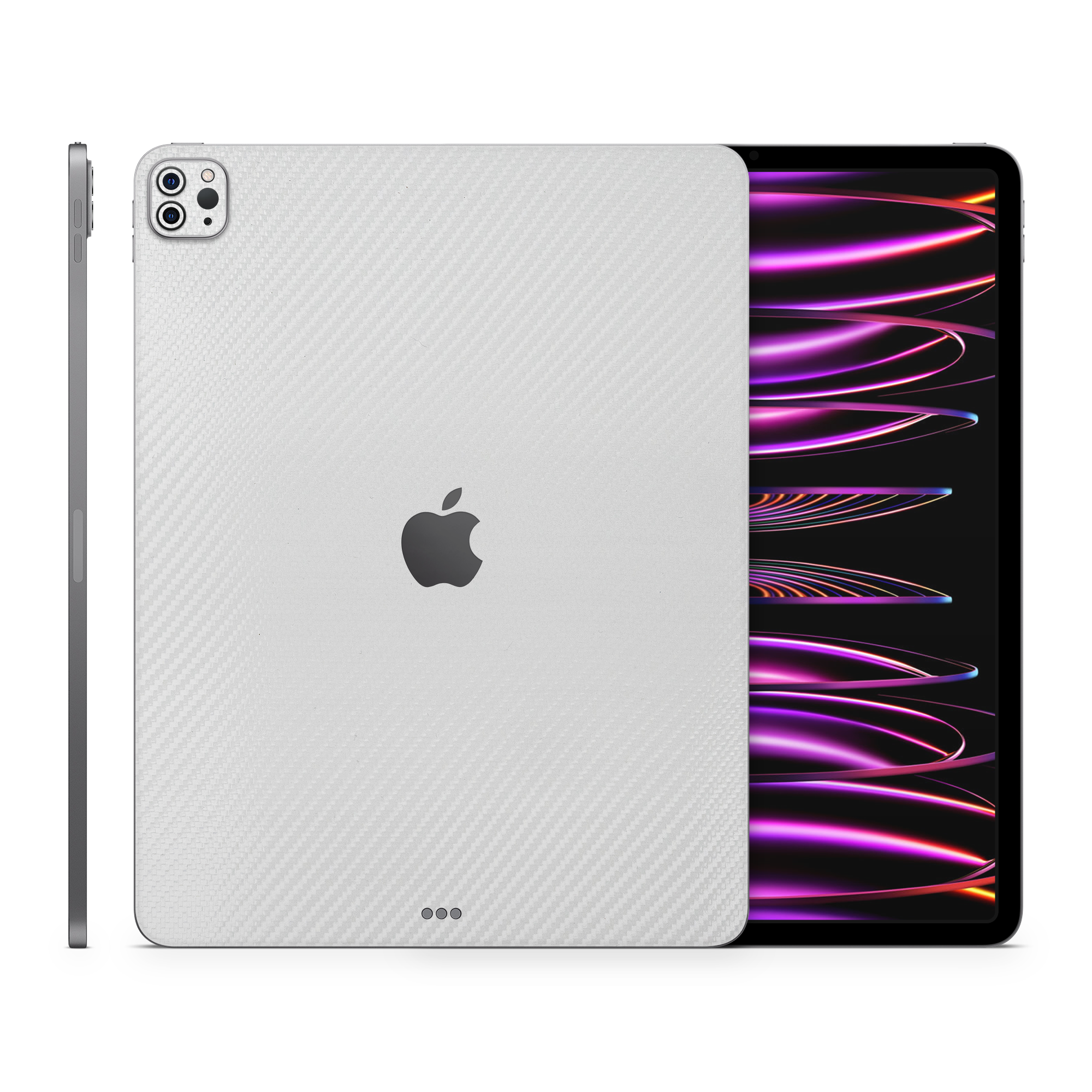 Apple Ipad Professional 129 M2 Essentials White Carbon Fiber Skin Wrap Cover