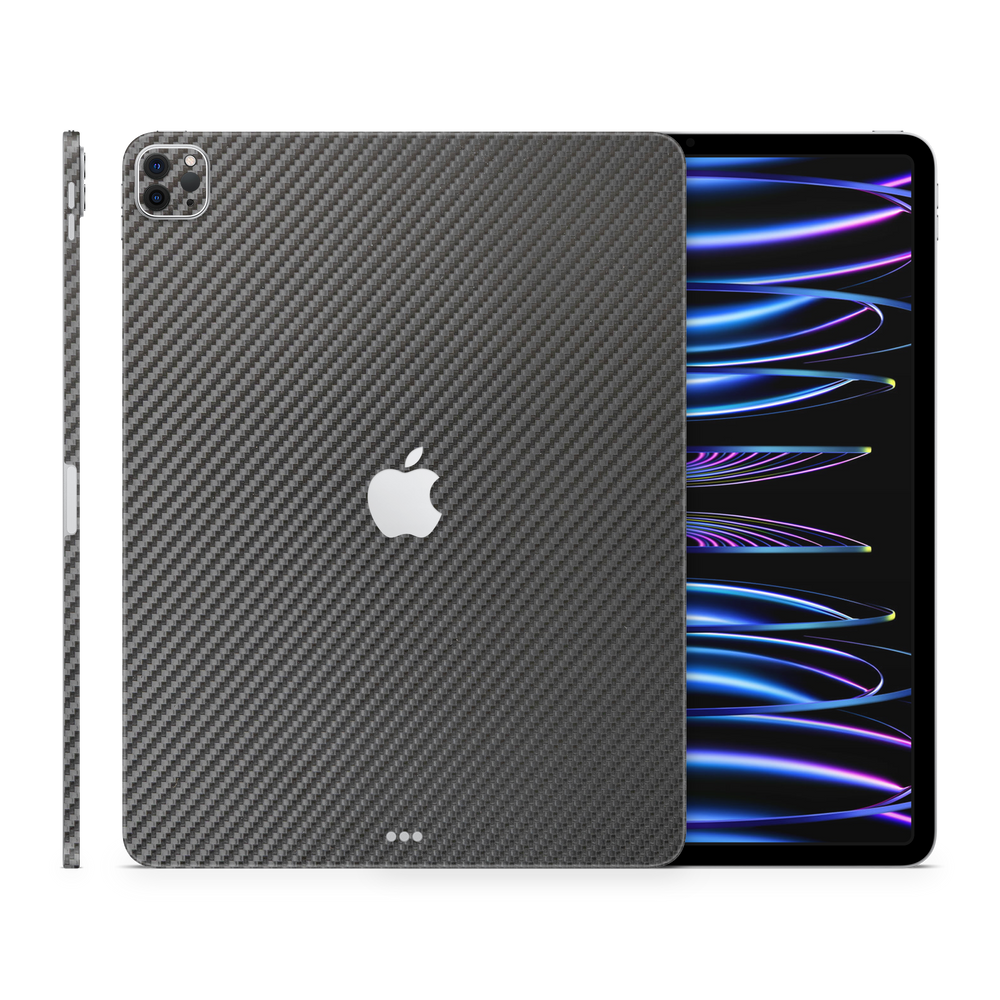 Apple Ipad Professional 129 M2 Professional Black Carbon Fiber Skin Wrap Cover
