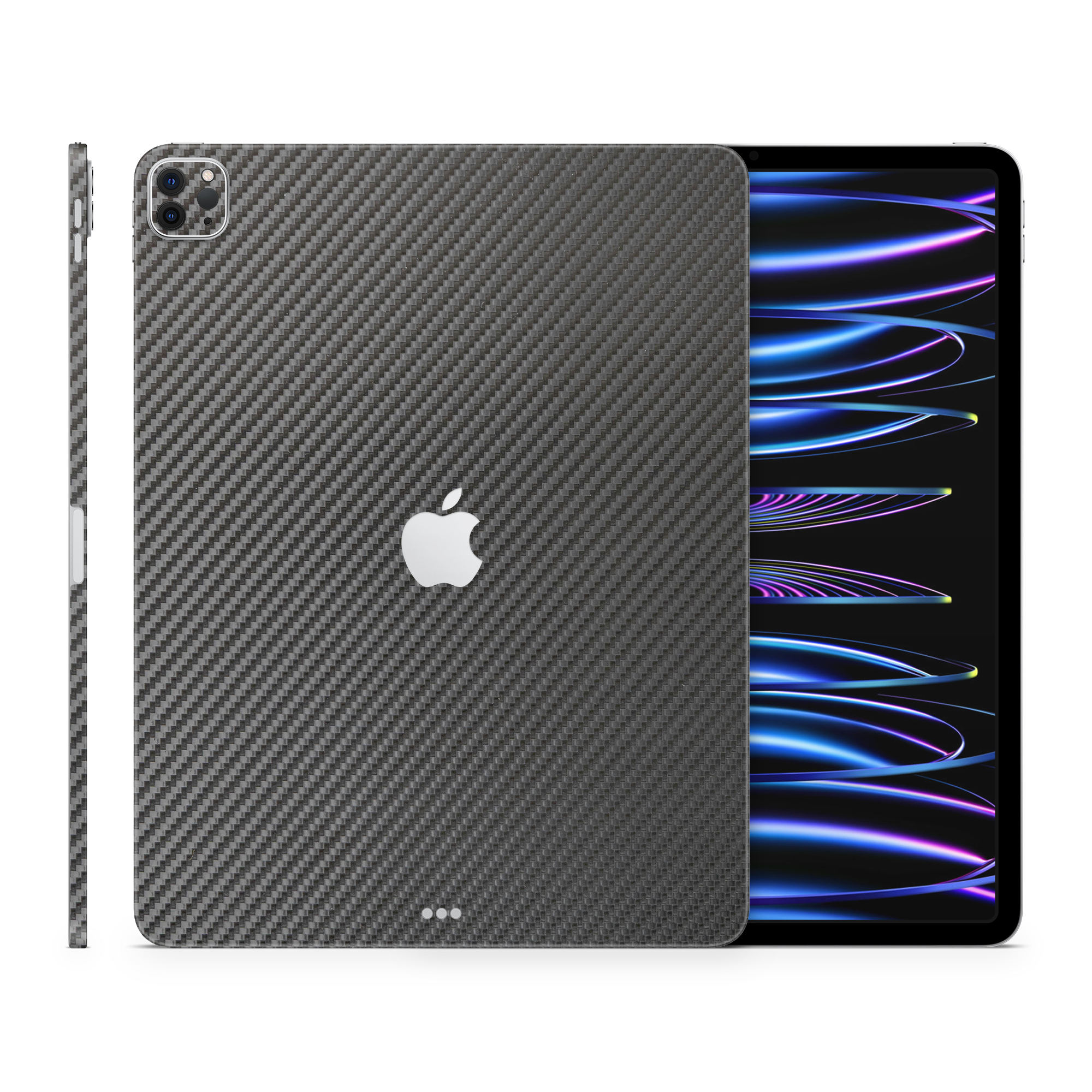 Apple Ipad Professional 129 M2 Professional Black Carbon Fiber Skin Wrap Cover