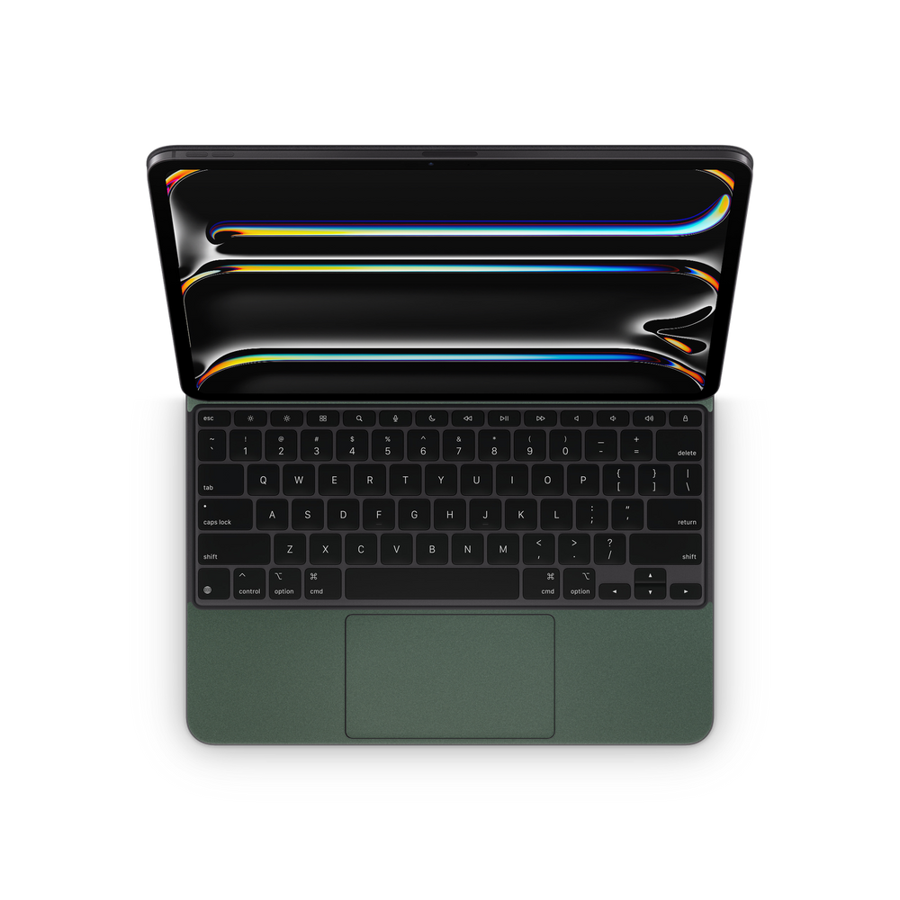 Apple iPad Pro 13 Magic Keyboard 2024 Professional Interior Matte Green Metallic Skin Wrap Cover