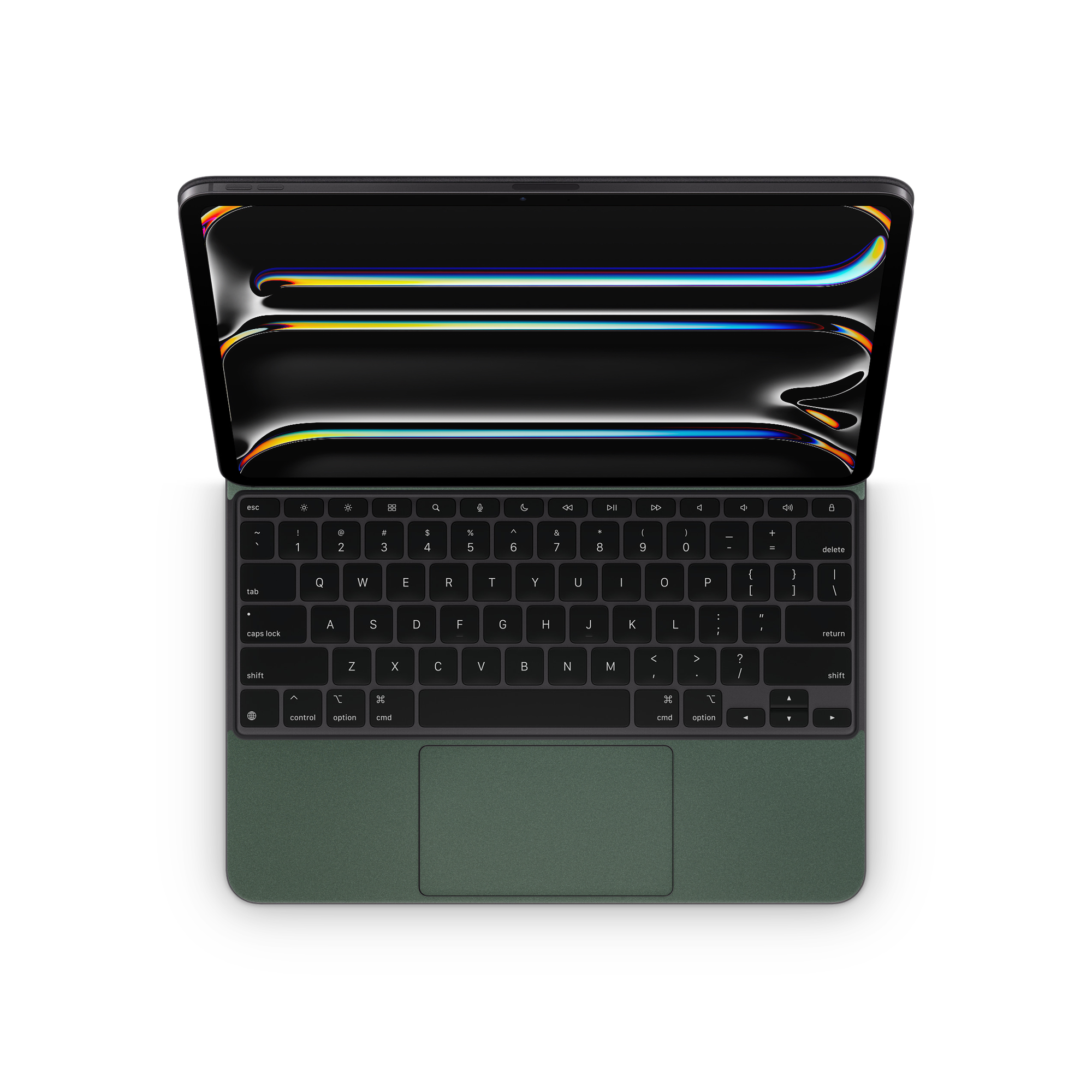 Apple iPad Pro 13 Magic Keyboard 2024 Professional Interior Matte Green Metallic Skin Wrap Cover