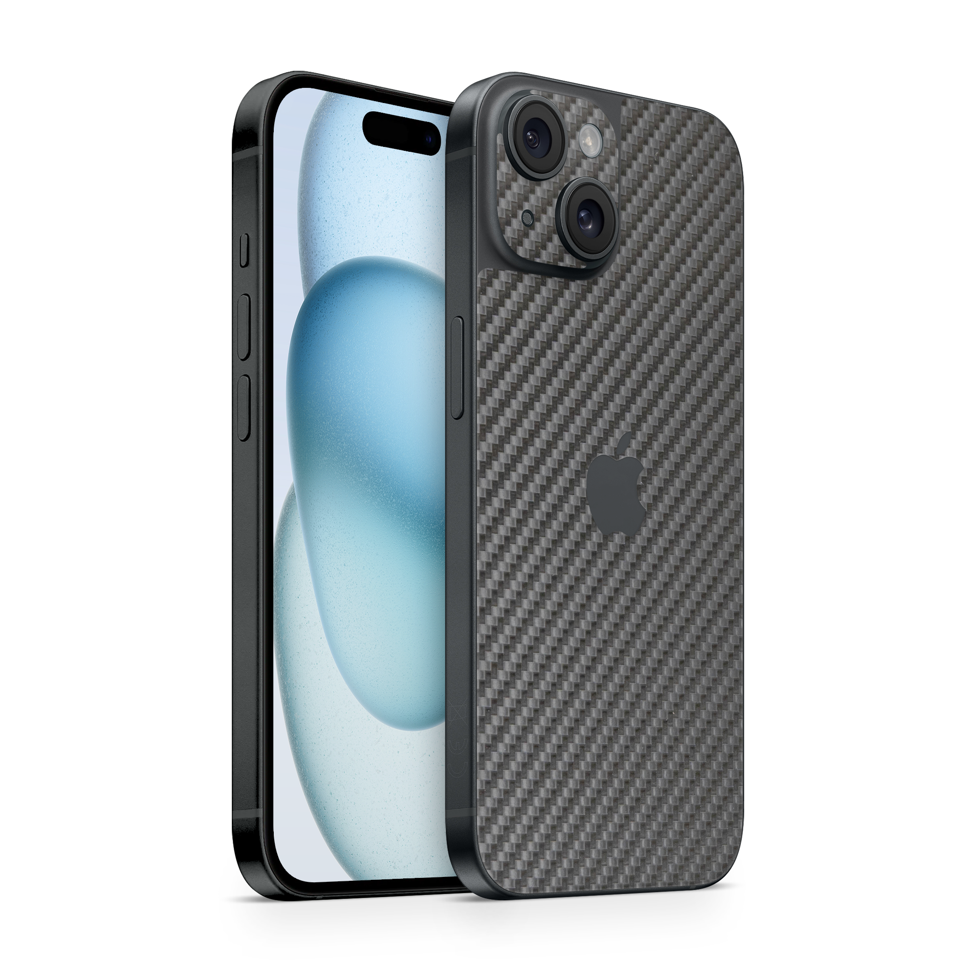 Apple Iphone 15 Plus Essentials Black Carbon Fiber Skin Wrap Cover