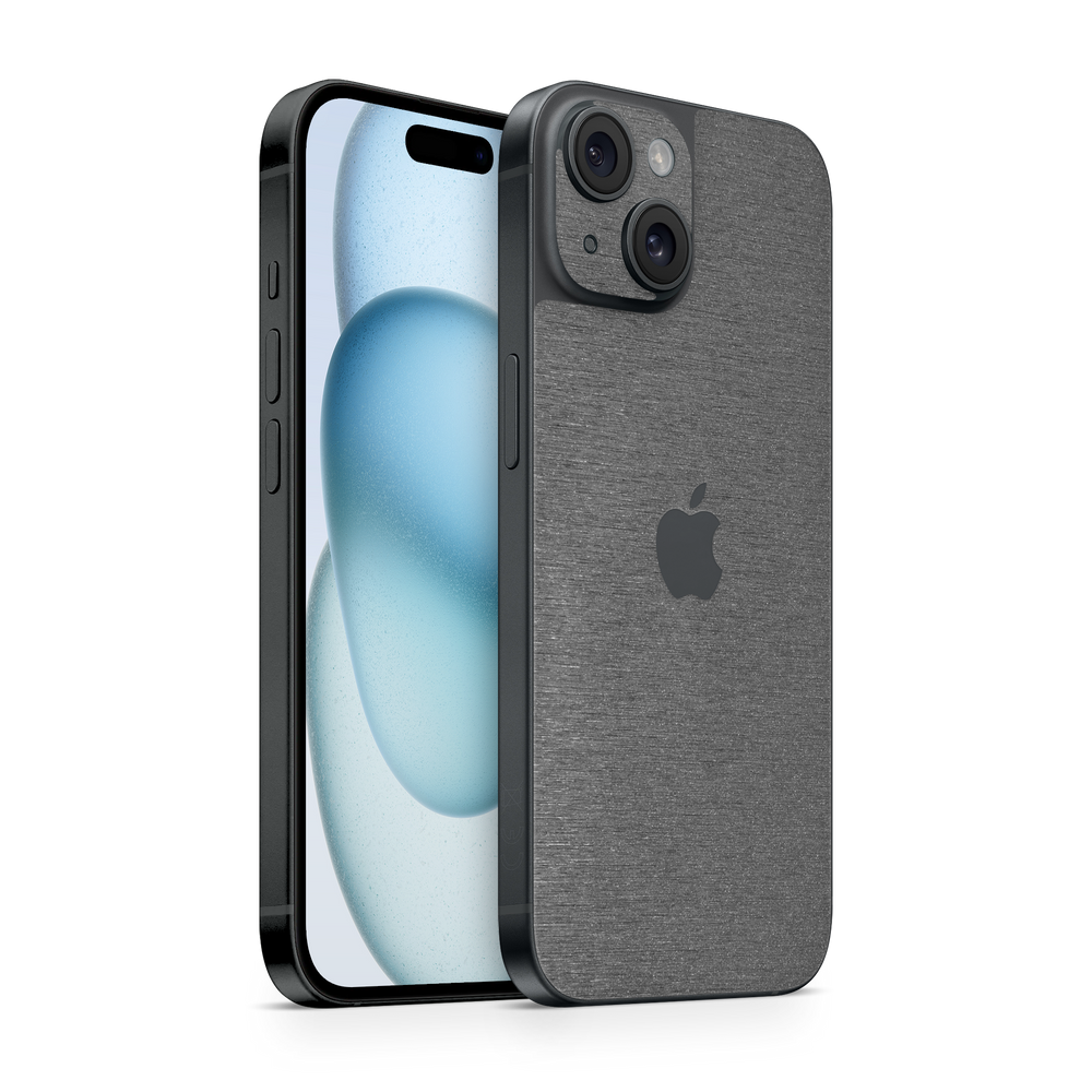 Apple Iphone 15 Plus Essentials Brushed Black Skin Wrap Cover