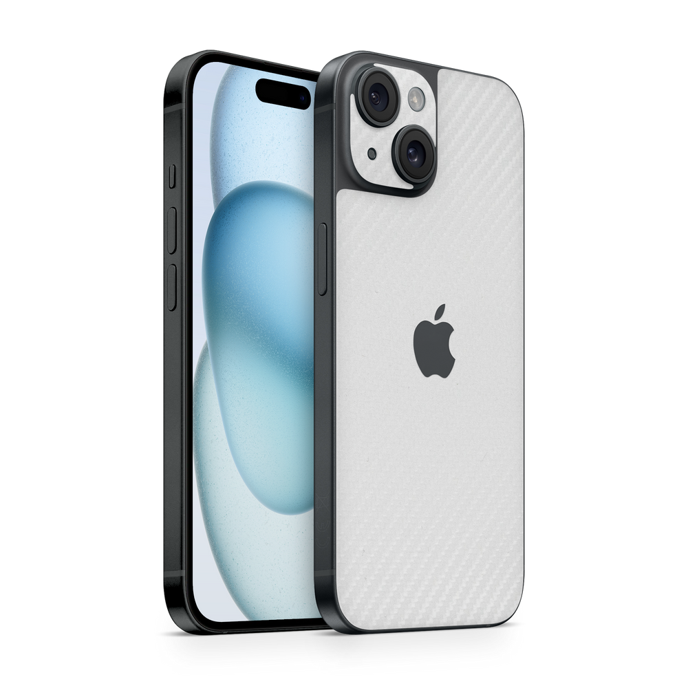 Apple Iphone 15 Plus Essentials White Carbon Fiber Skin Wrap Cover