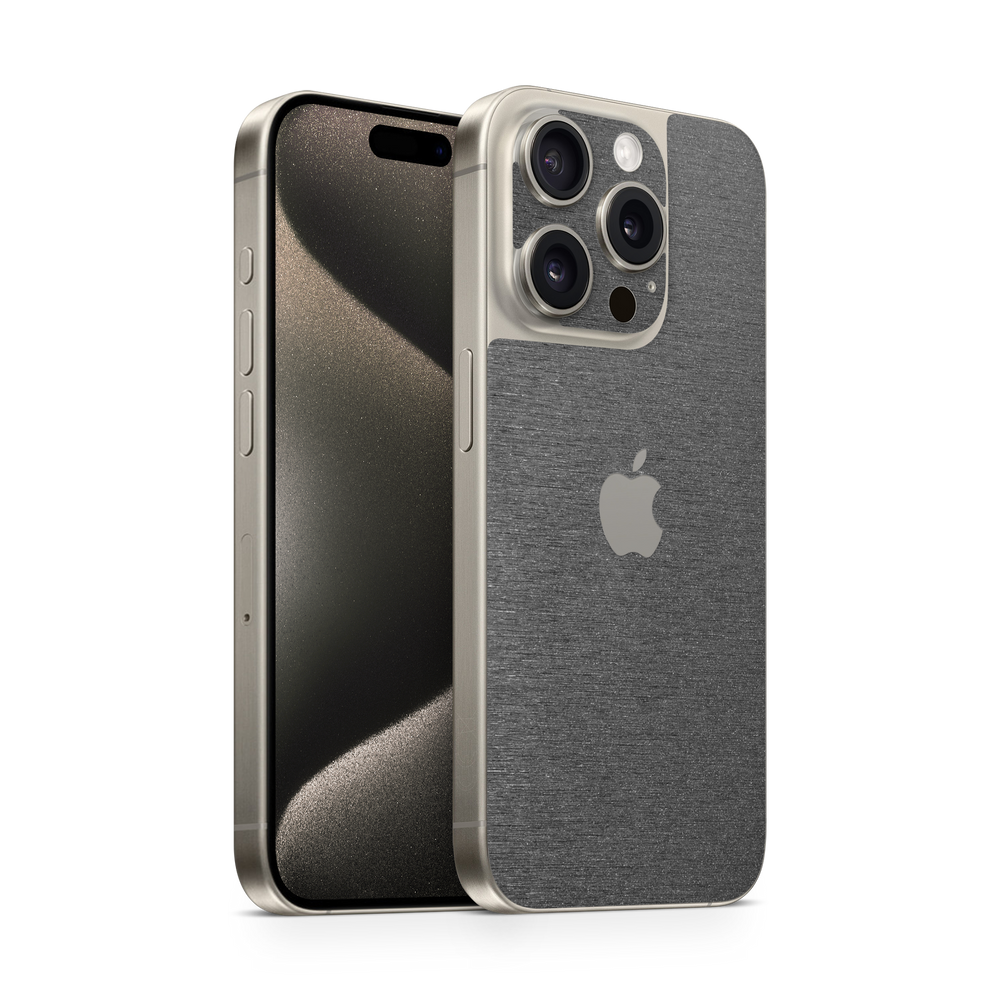 Apple Iphone 15 Professional Max Essentials Brushed Black Skin Wrap Cover