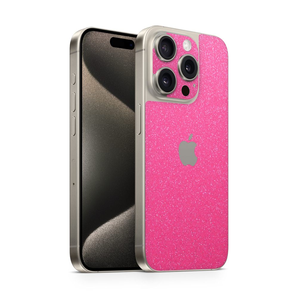 Apple Iphone 15 Professional Max Essentials Pink Glitterbomb Skin Wrap Cover