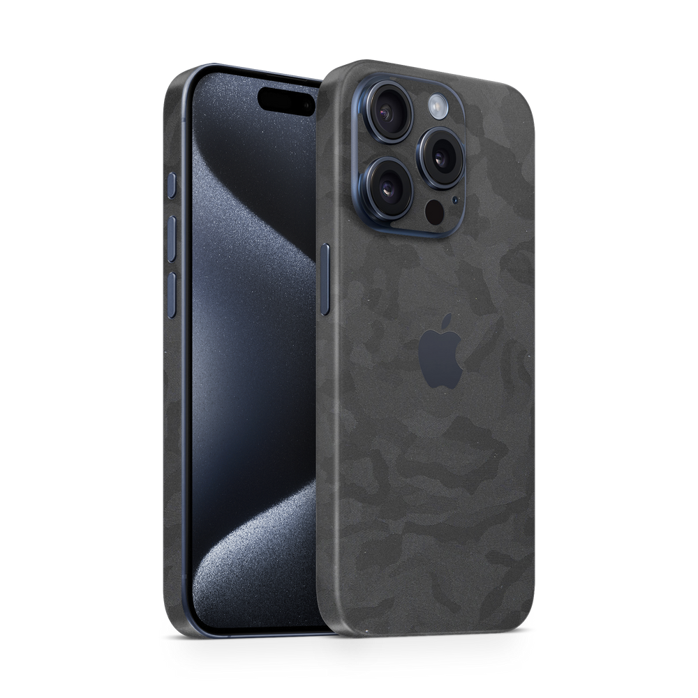 Apple Iphone 15 Professional Max Professional Black Camo Skin Wrap Cover