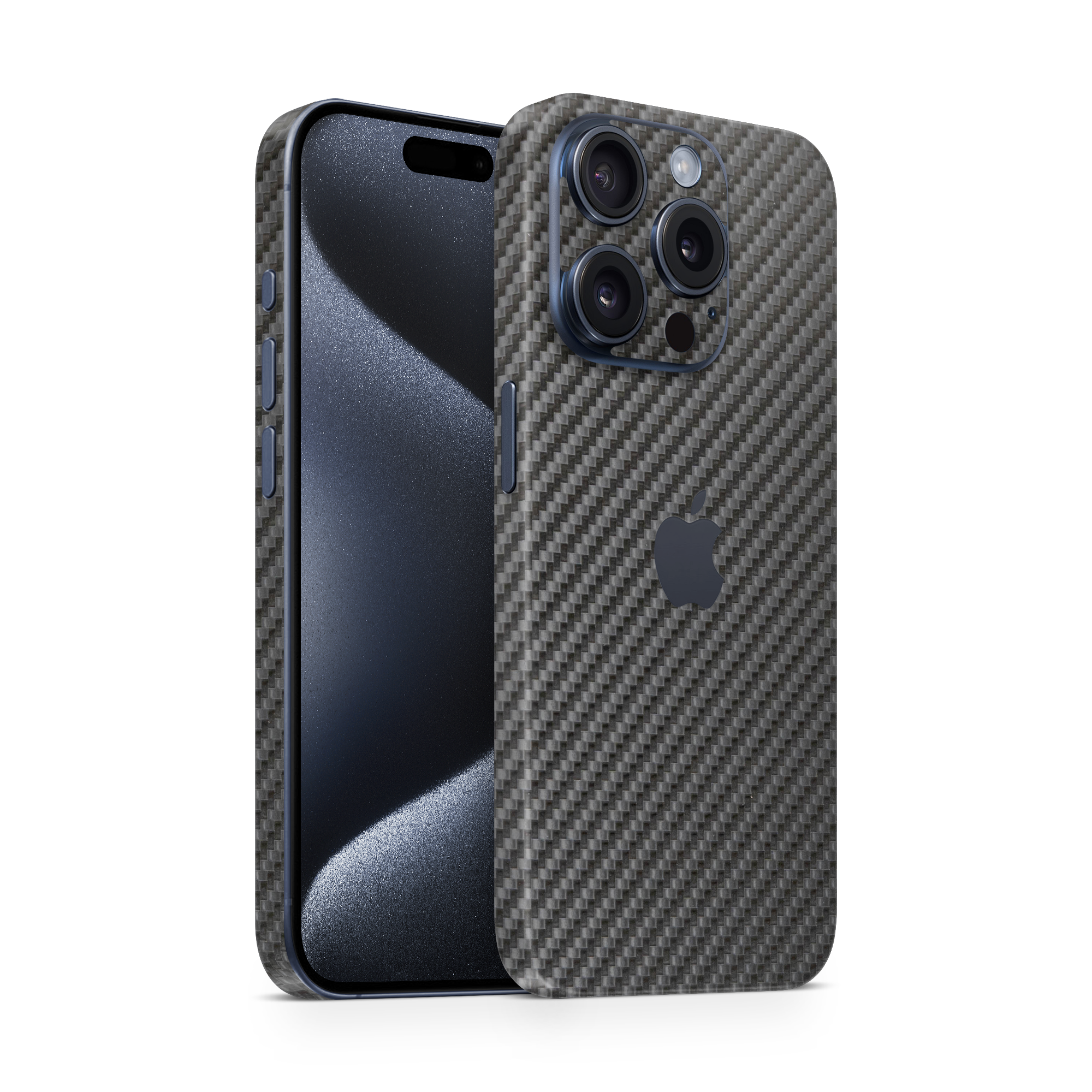 Apple Iphone 15 Professional Max Professional Black Carbon Fiber Skin Wrap Cover