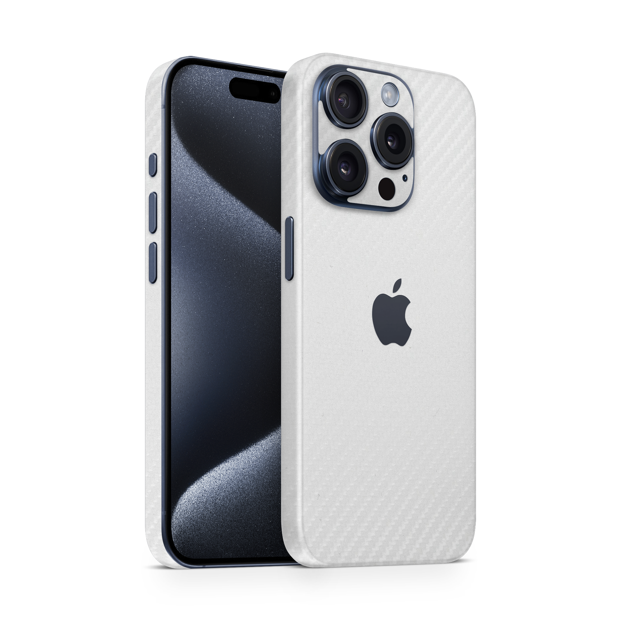 Apple Iphone 15 Professional Max Professional White Carbon Fiber Skin Wrap Cover