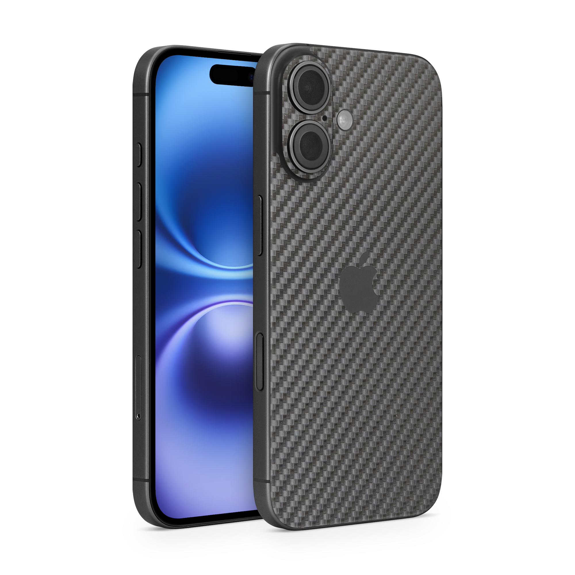 Apple Iphone 16 Base Essentials Black Carbon Fiber Skin Wrap Cover