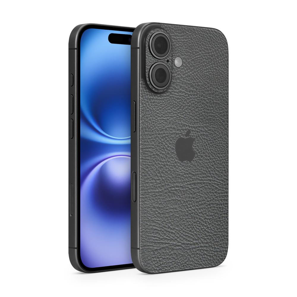 Apple Iphone 16 Base Essentials Black Leather Skin Wrap Cover