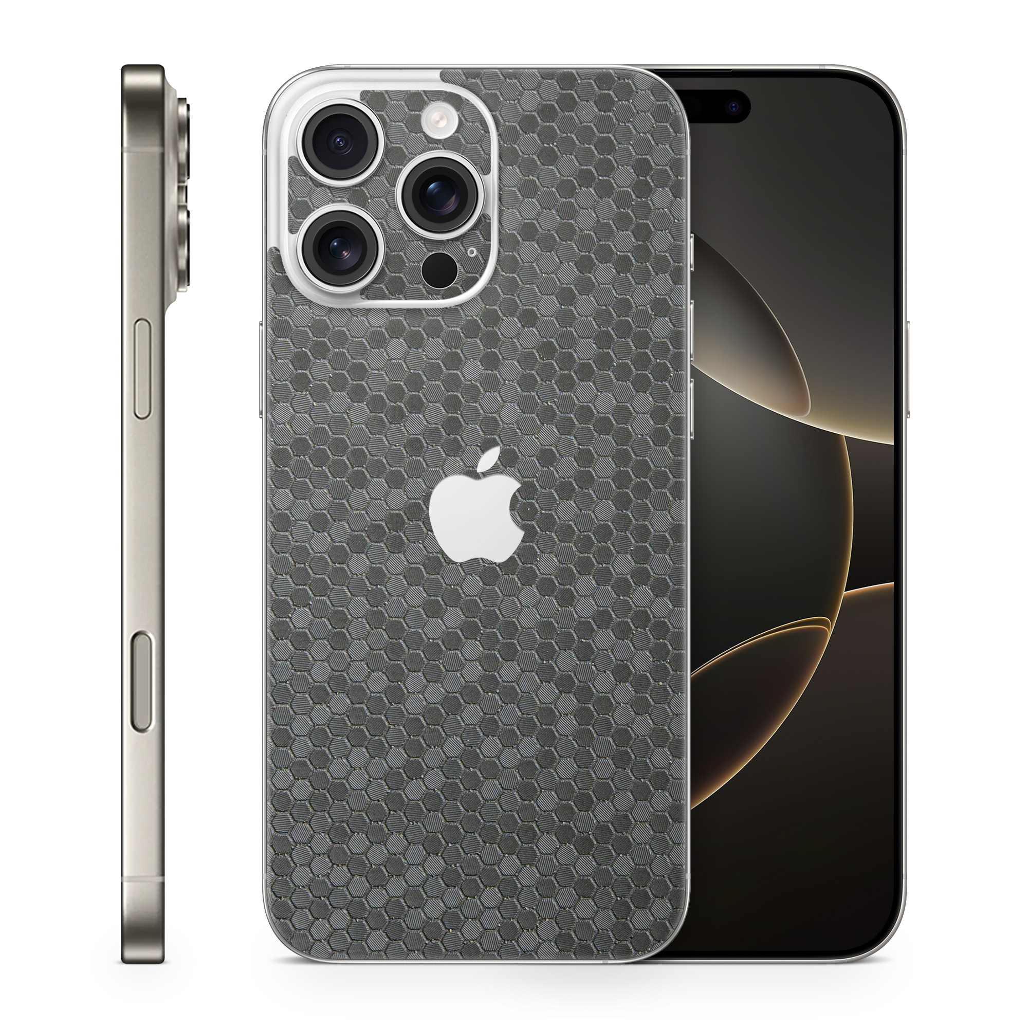 Apple Iphone 16 Professional Max Essentials Black Honeycomb Skin Wrap Cover