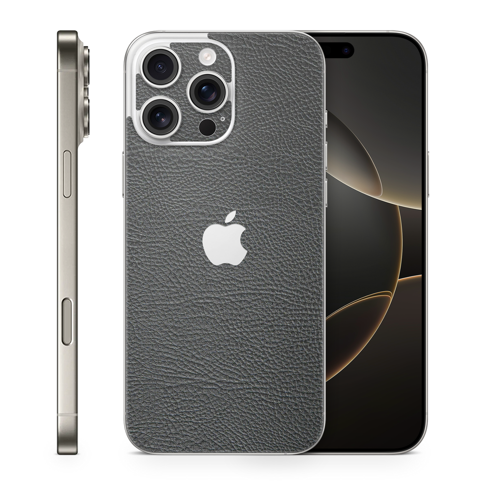 Apple Iphone 16 Professional Max Essentials Black Leather Skin Wrap Cover