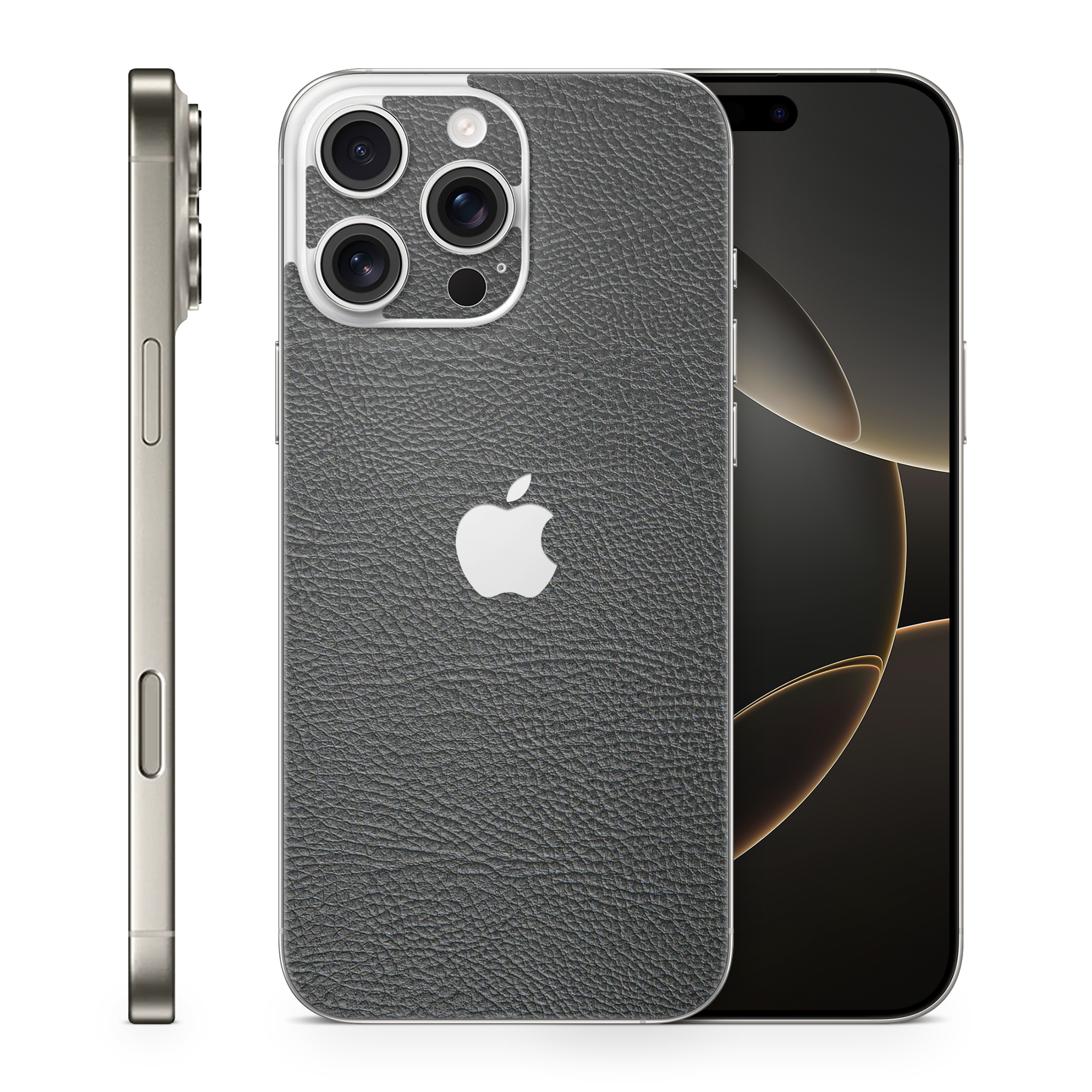 Apple Iphone 16 Professional Max Essentials Black Leather Skin Wrap Cover