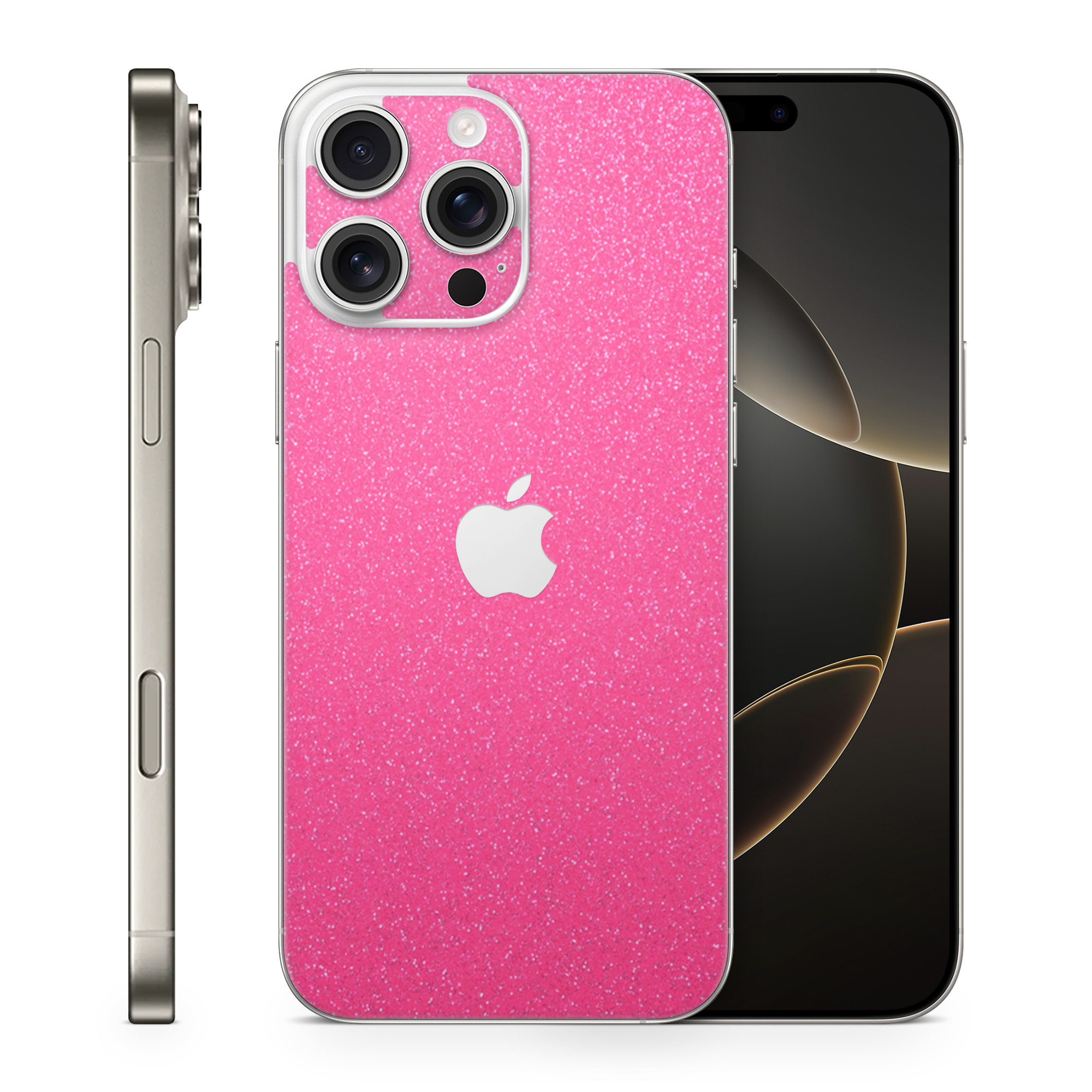 Apple Iphone 16 Professional Max Essentials Pink Glitterbomb Skin Wrap Cover