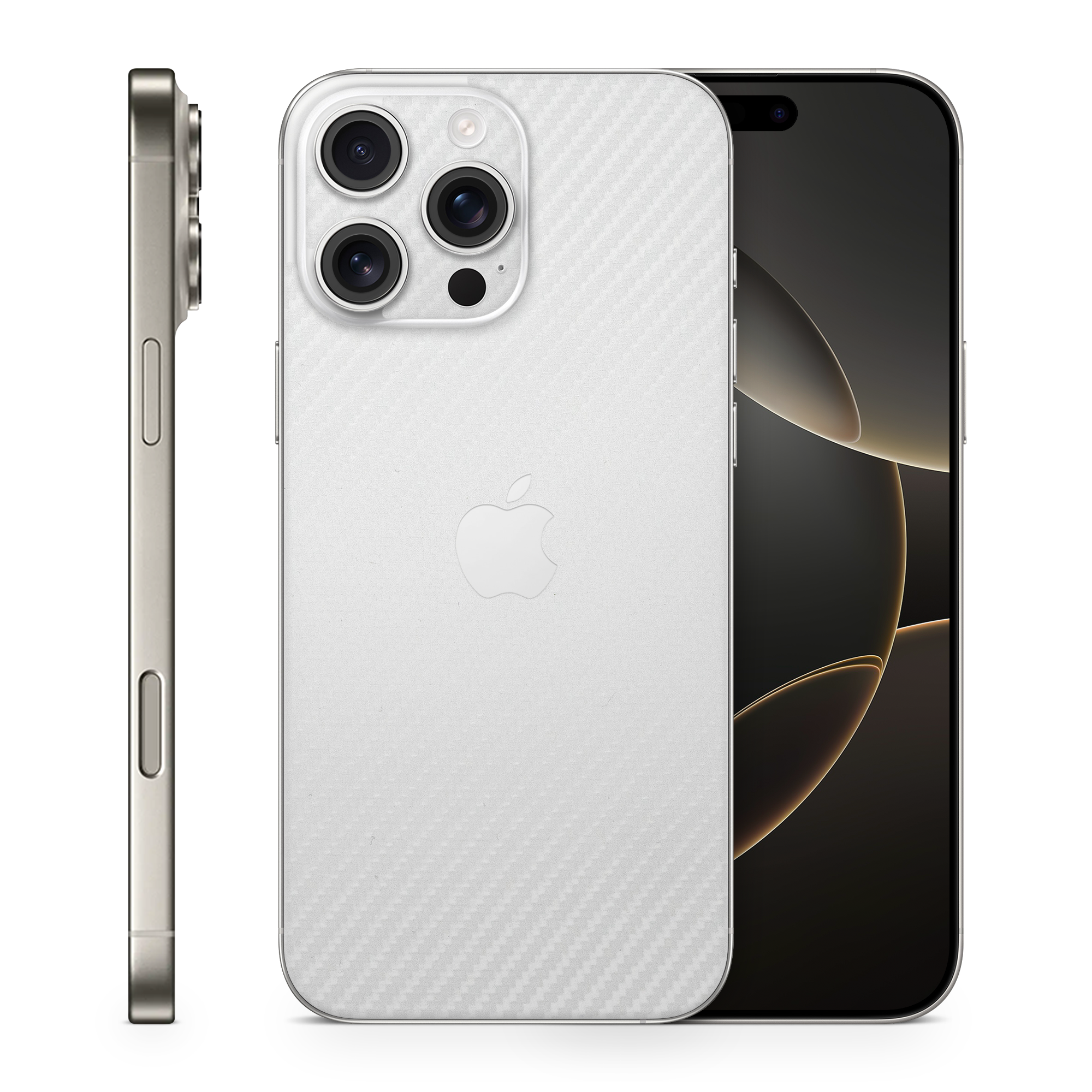 Apple Iphone 16 Professional Max Essentials White Carbon Fiber Skin Wrap Cover