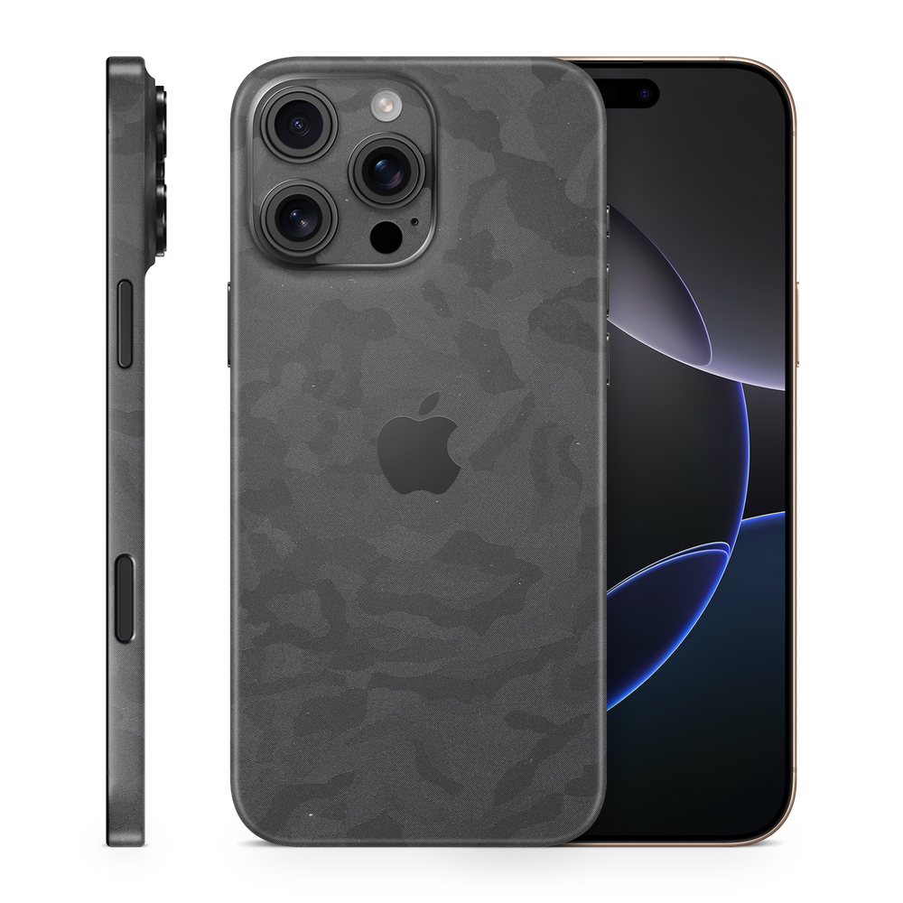 Apple Iphone 16 Professional Max Professional Black Camo Skin Wrap Cover