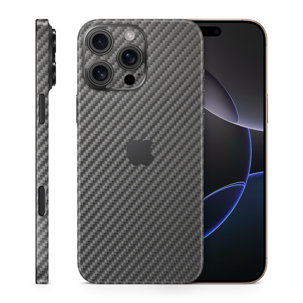 Apple Iphone 16 Professional Max Professional Black Carbon Fiber Skin Wrap Cover