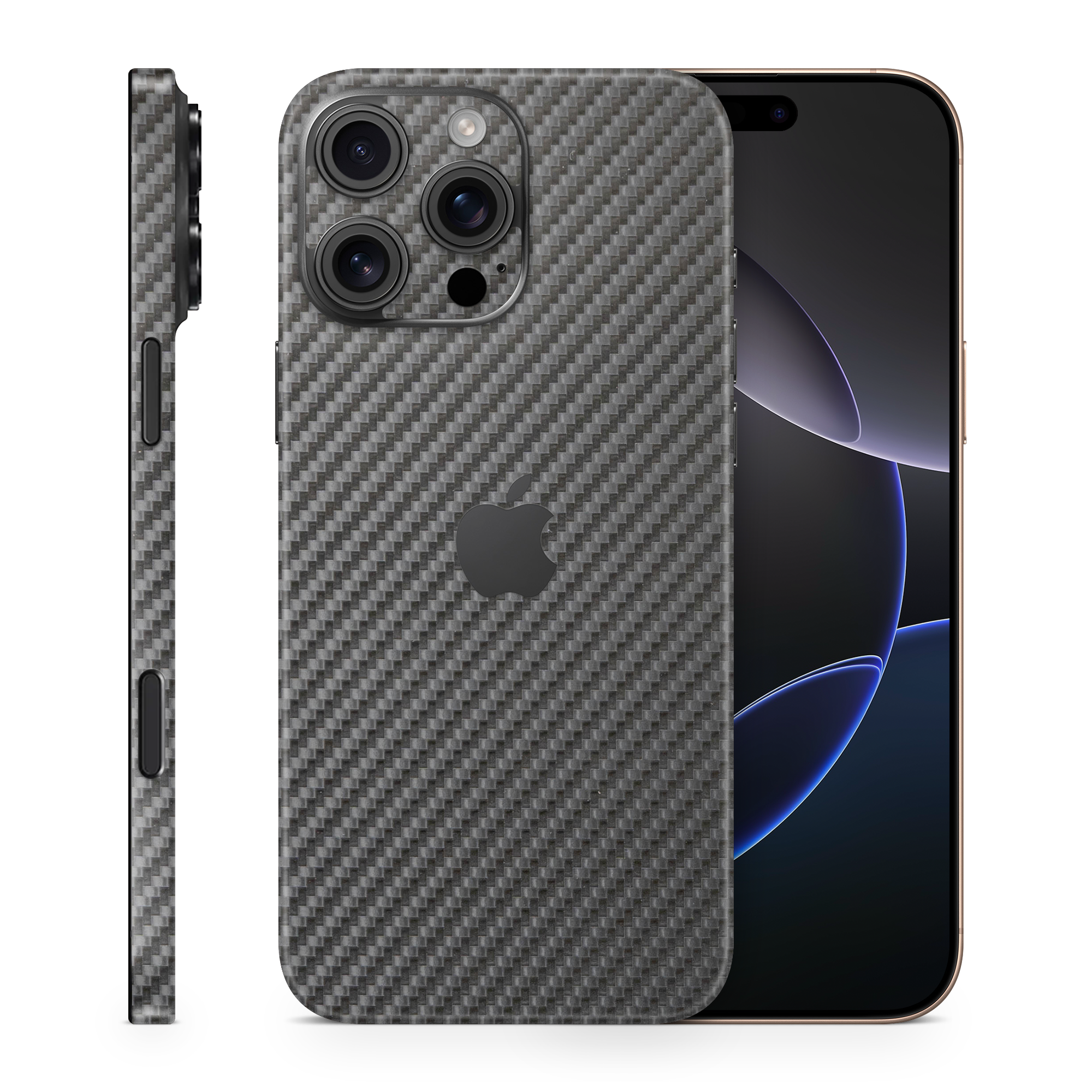 Apple Iphone 16 Professional Max Professional Black Carbon Fiber Skin Wrap Cover