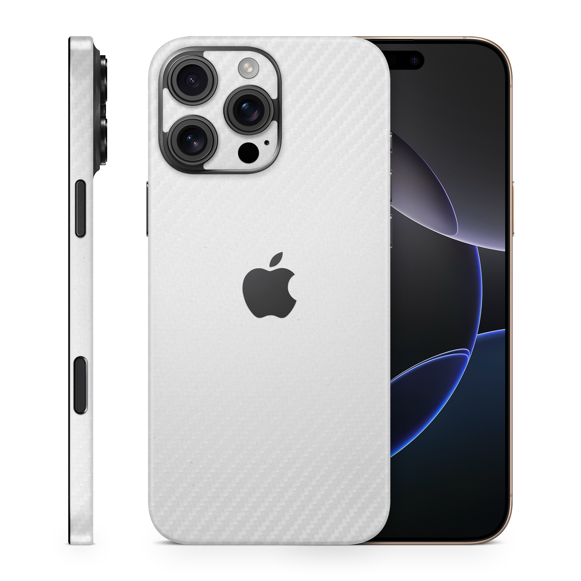 Apple Iphone 16 Professional Max Professional White Carbon Fiber Skin Wrap Cover