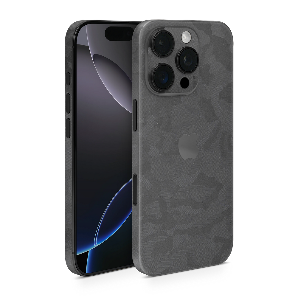 Apple Iphone 16 Professional Pro Black Camo Skin Wrap Cover