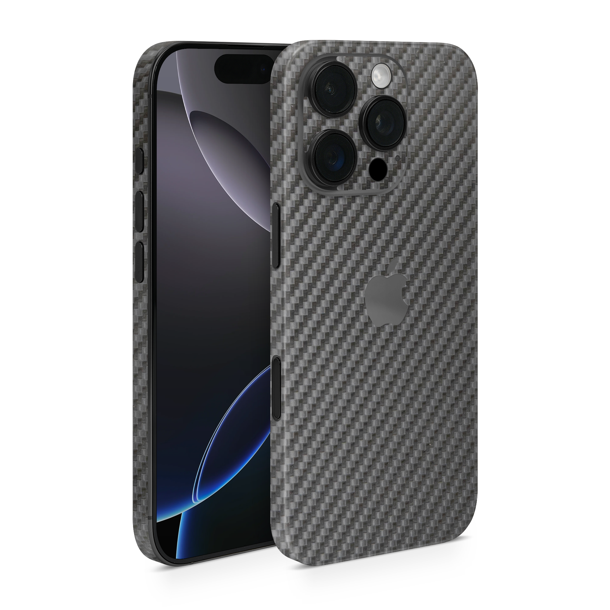 Apple Iphone 16 Professional Pro Black Carbon Fiber Skin Wrap Cover